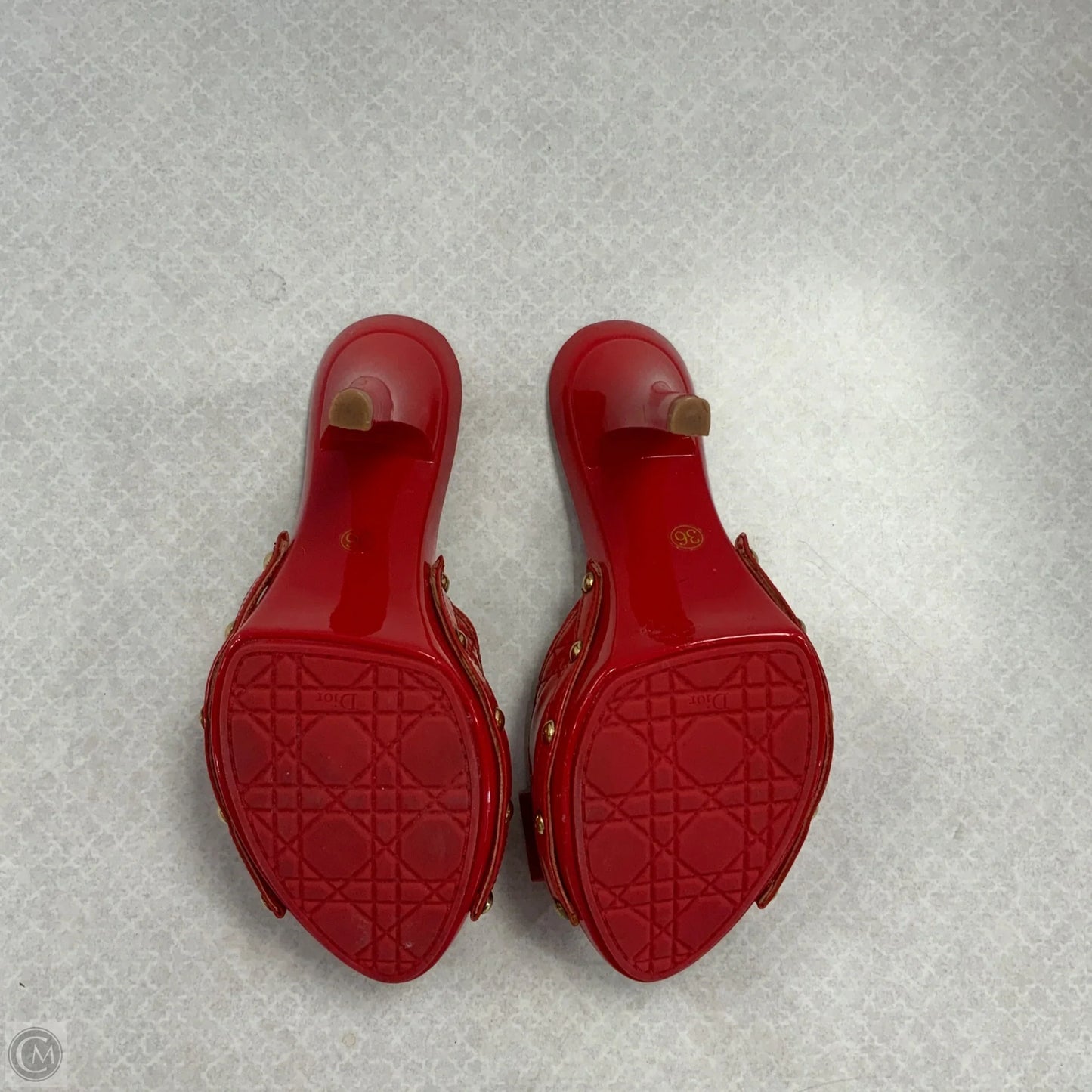 Shoes Luxury Designer By Dior In Red, Size: 5