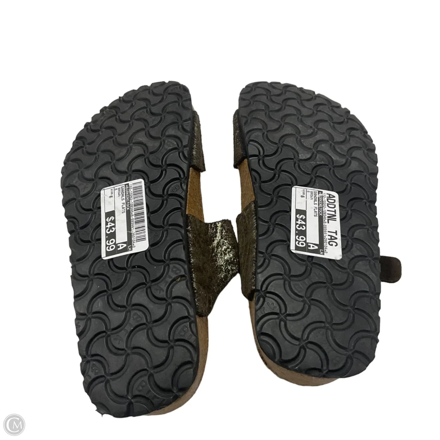 Sandals Flats By Birkenstock In Brown, Size: 6