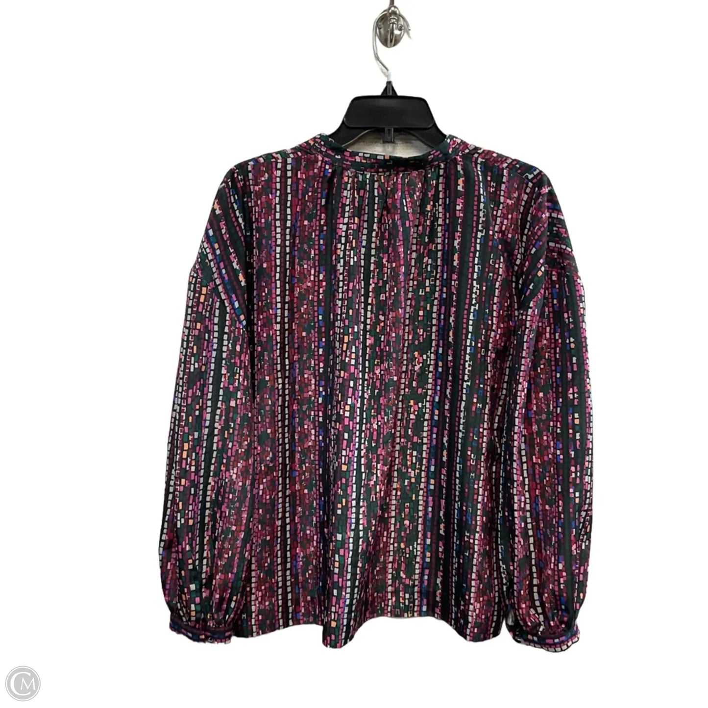 Blouse Long Sleeve By Marie Oliver In Green & Pink, Size: M
