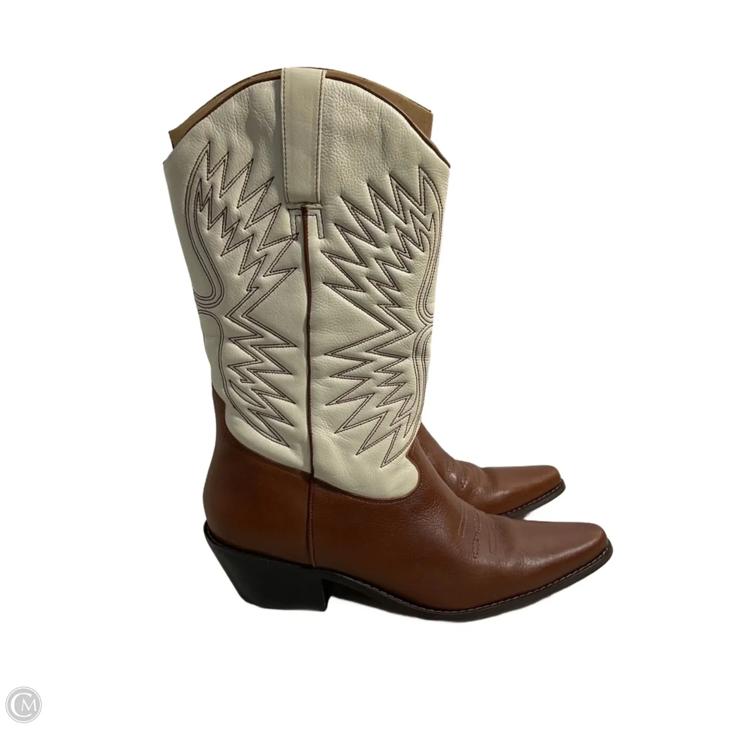 Boots Western By Michael Shannon In Brown & Cream, Size: 10