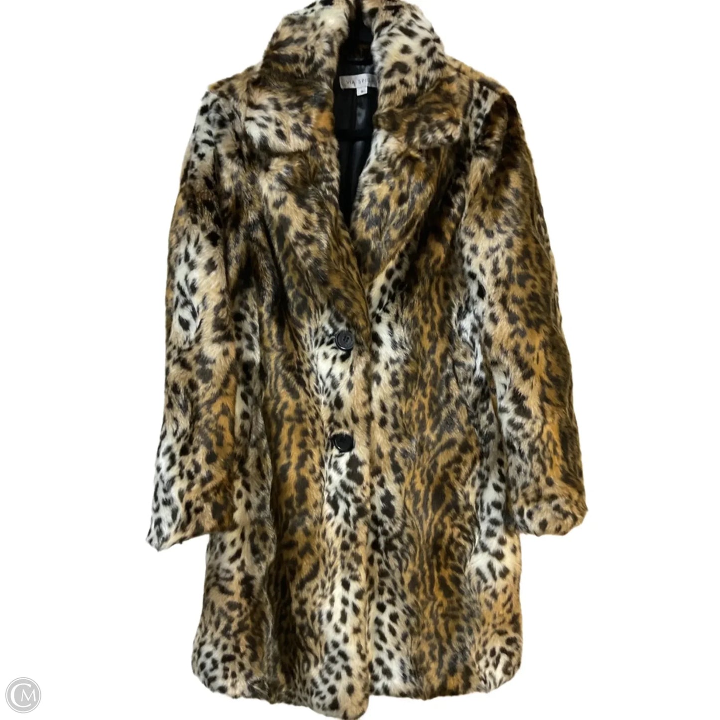 Coat Faux Fur & Sherpa By Via Spiga In Animal Print, Size: S