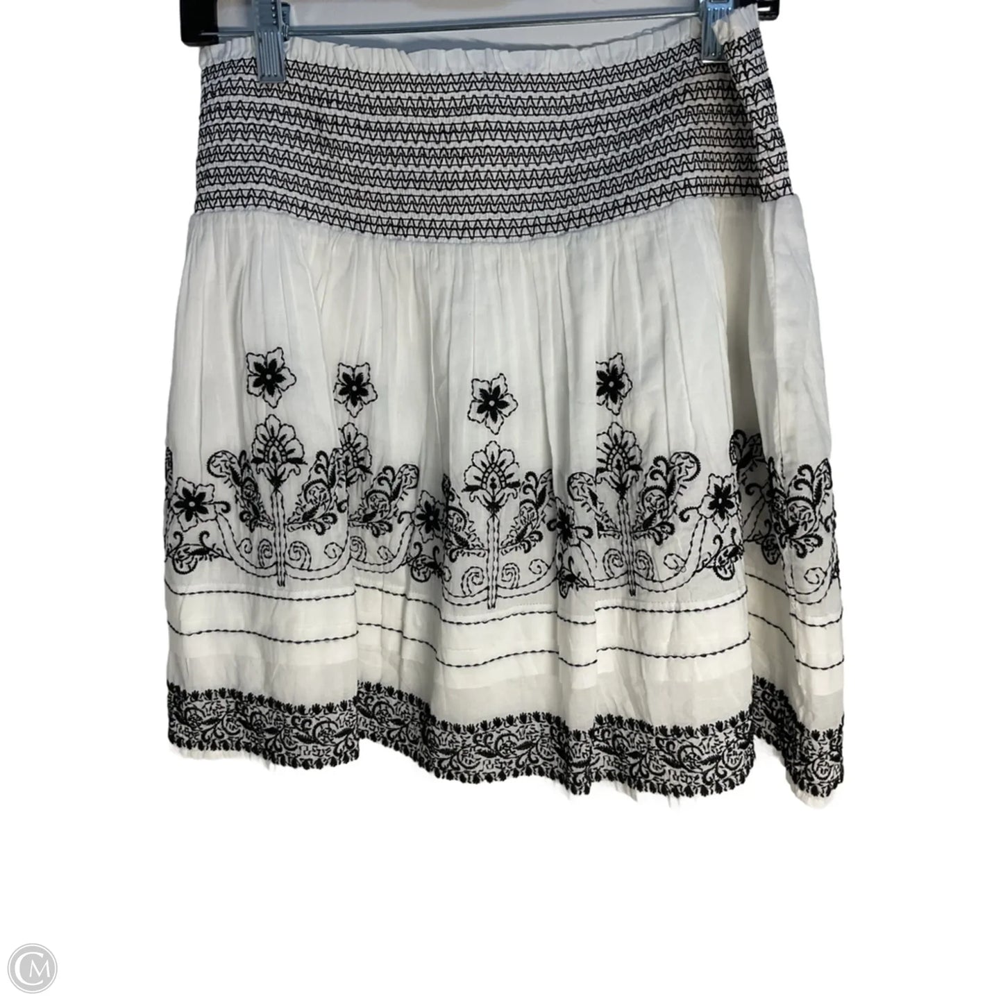 Skirt Mini & Short By Johnny Was In Black & White, Size: M