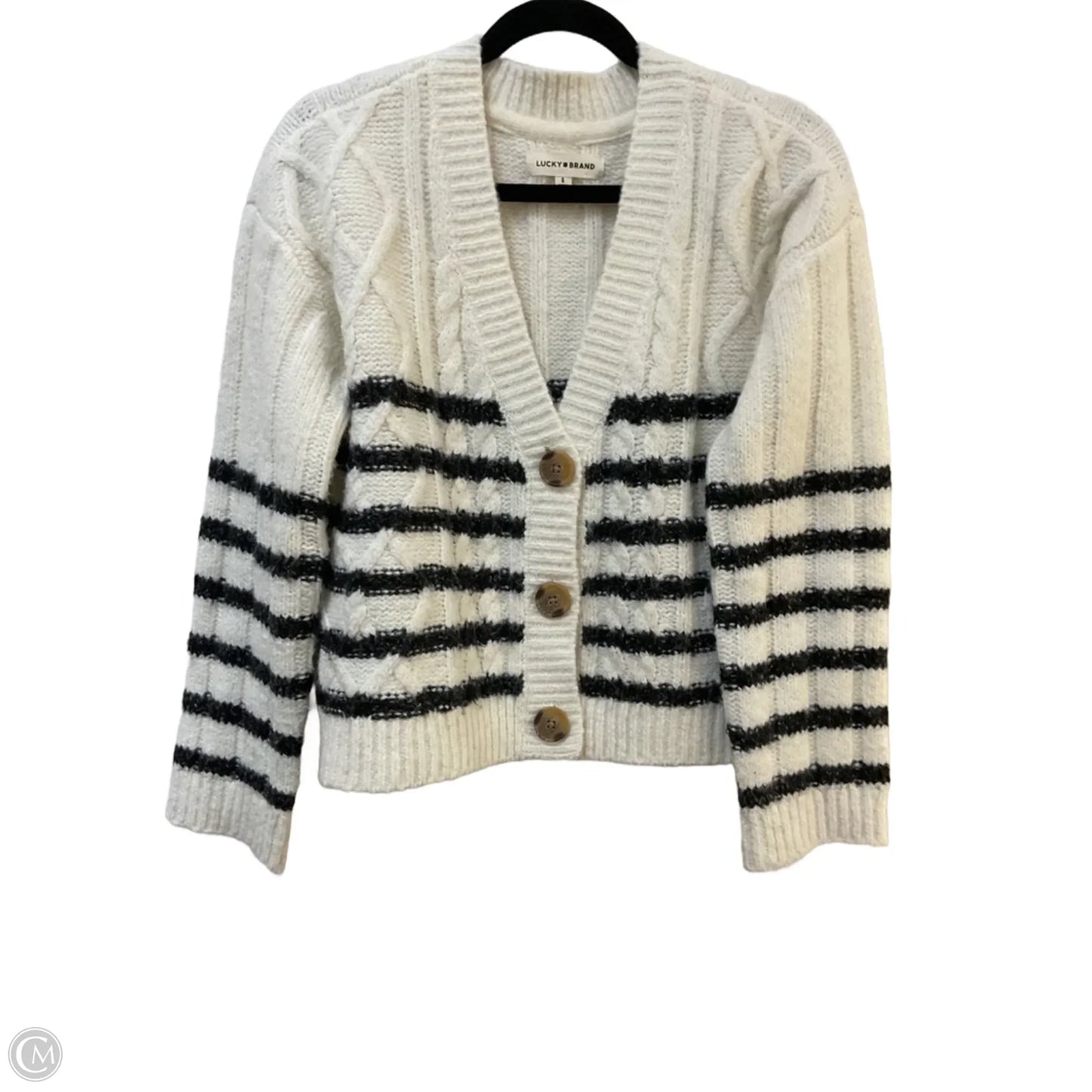 Sweater Cardigan By Lucky Brand In White, Size: S
