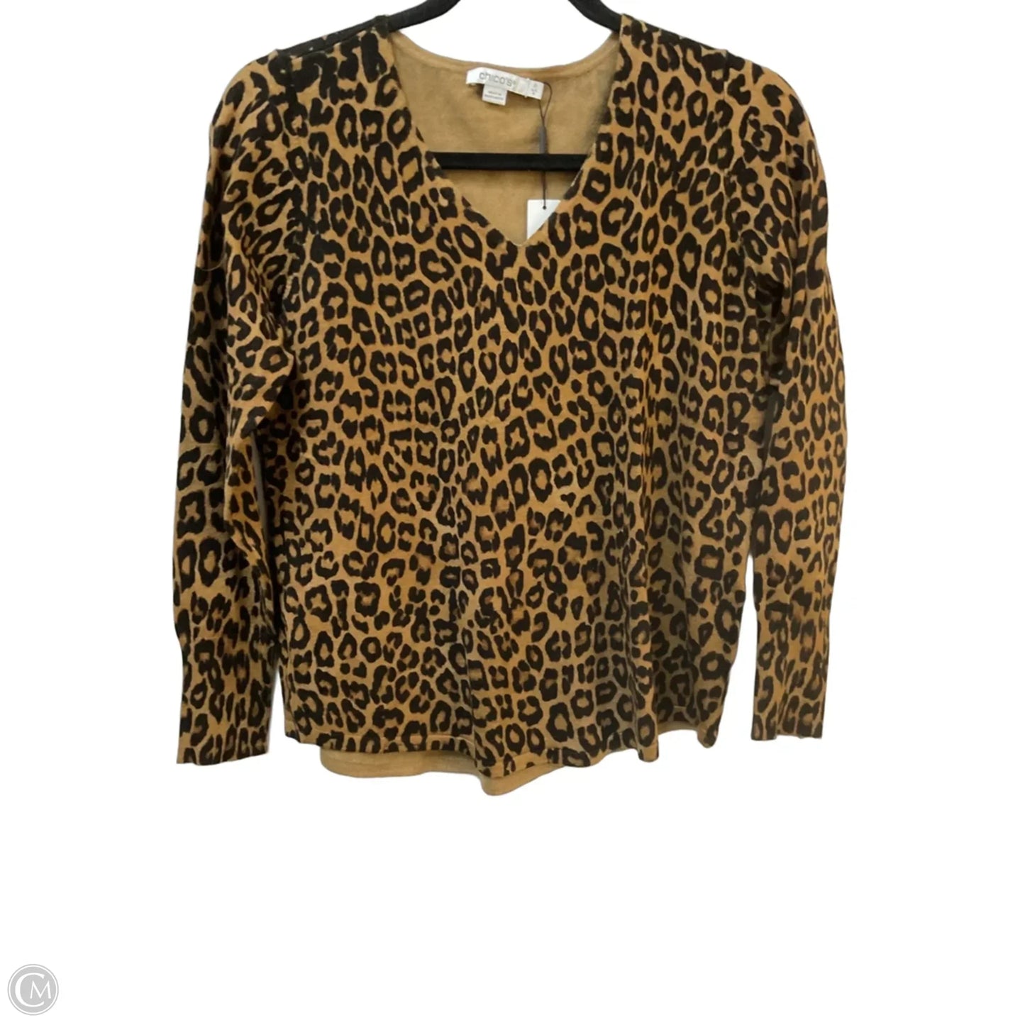 Sweater By Chicos In Animal Print, Size: S