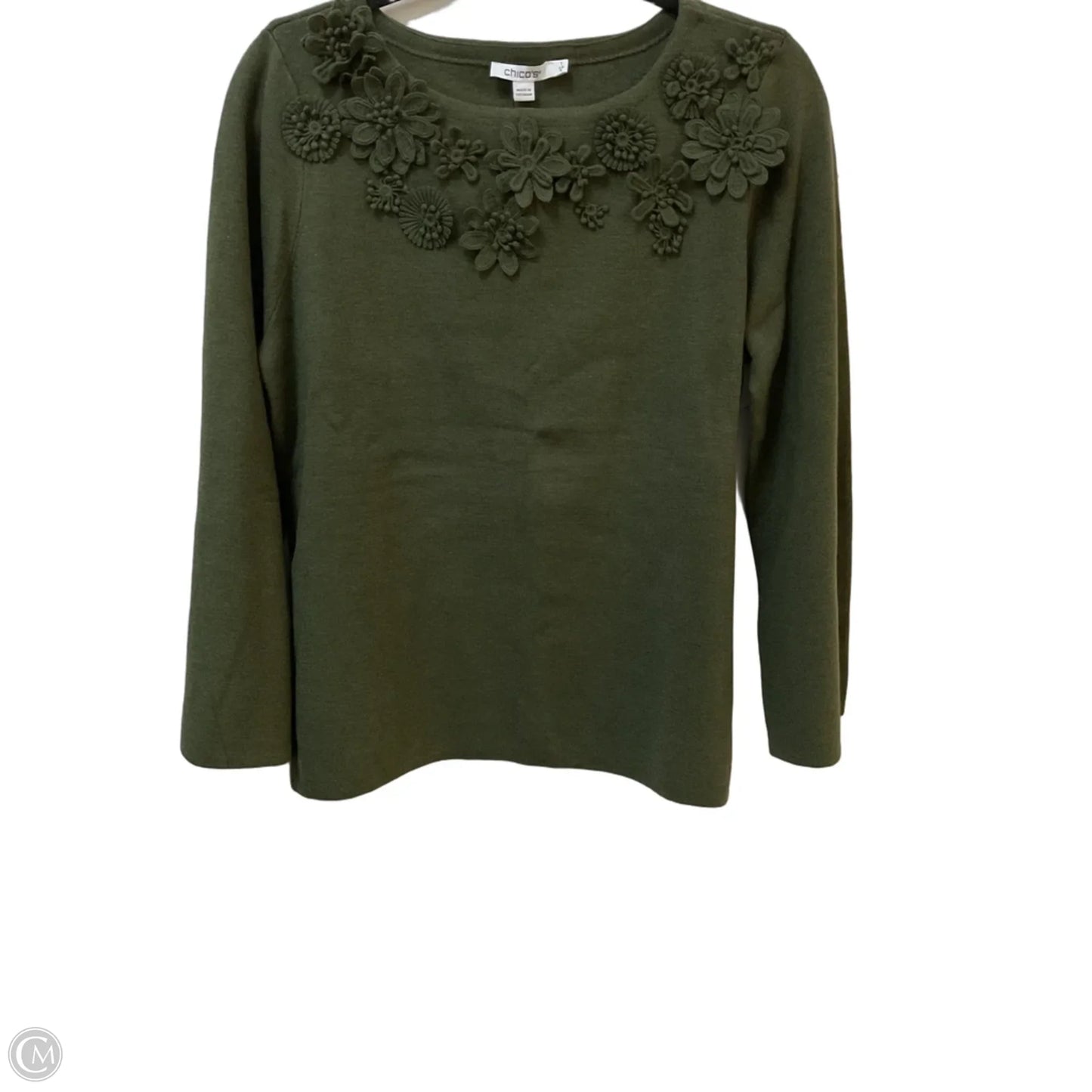 Sweater By Chicos In Green, Size: M