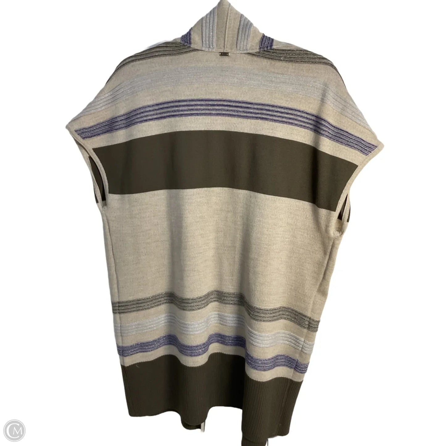 Sweater Cardigan Luxury Designer By St John Collection In Cream & Purple, Size: M