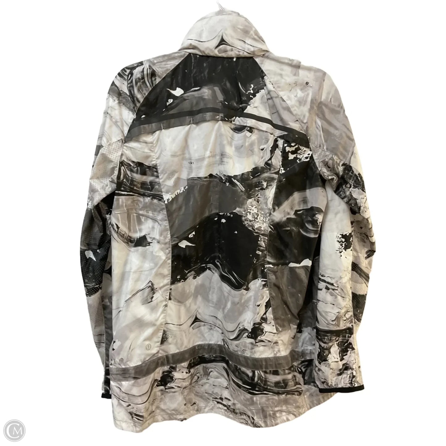 Jacket Windbreaker By Lululemon In Black & Grey, Size: M