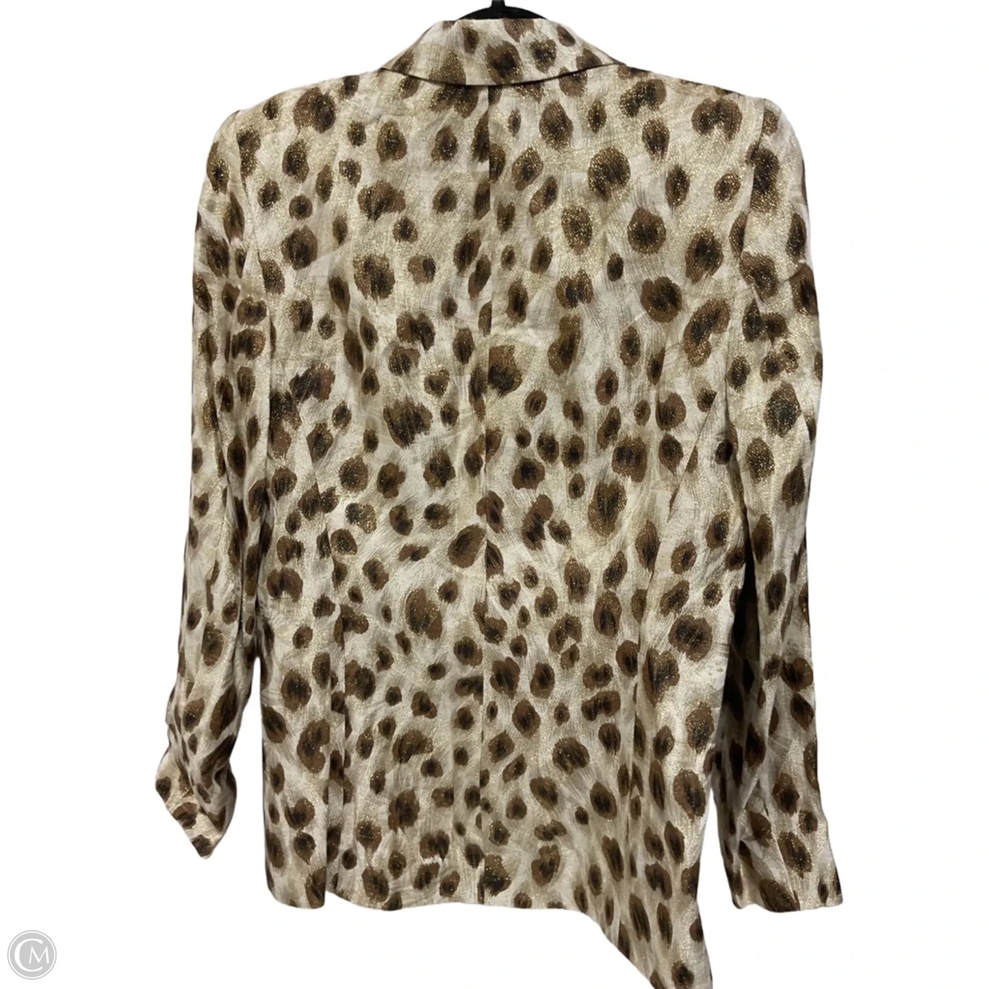 Blazer Designer By Escada In Leopard Print, Size: M