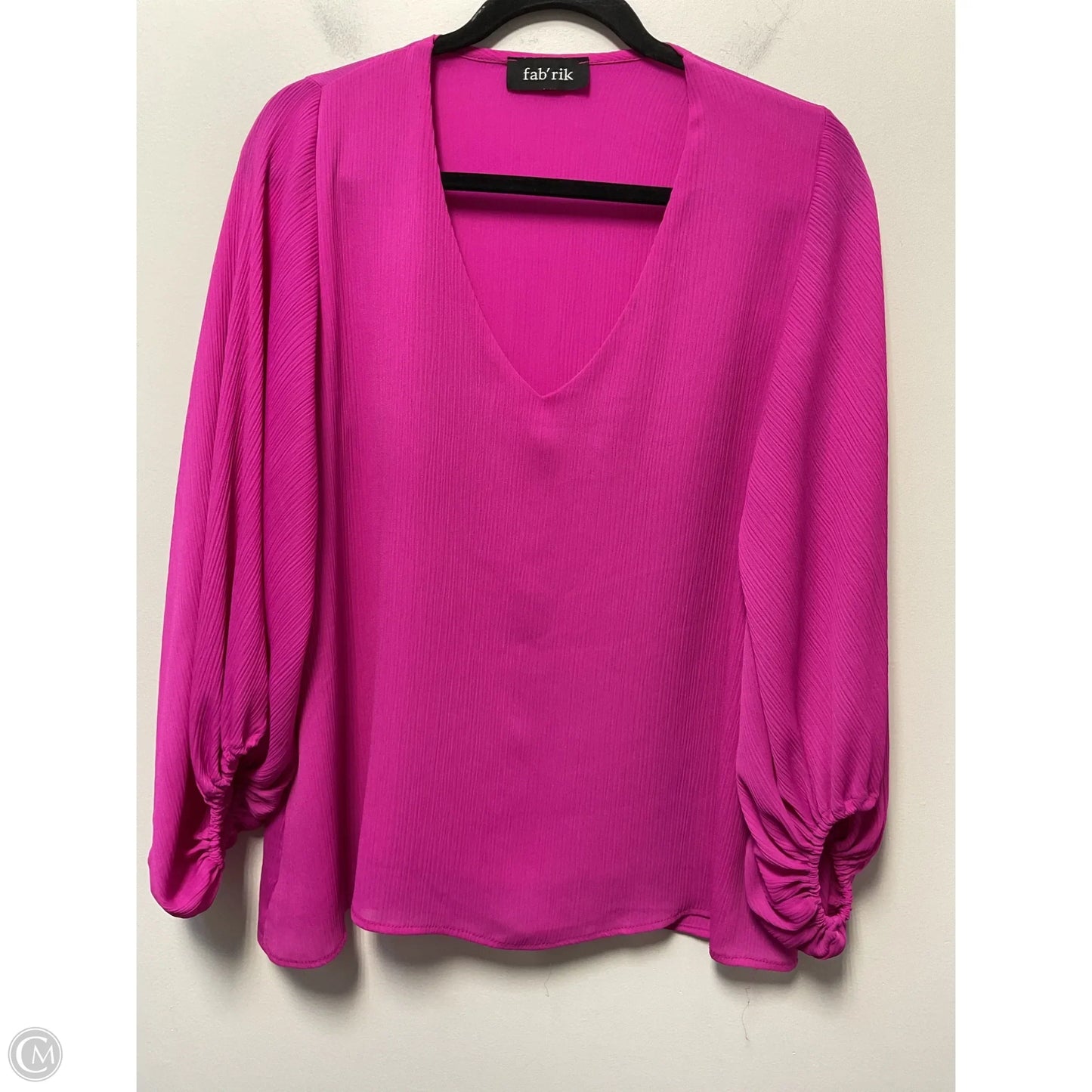 Blouse 3/4 Sleeve By Fabrik In Pink, Size: L