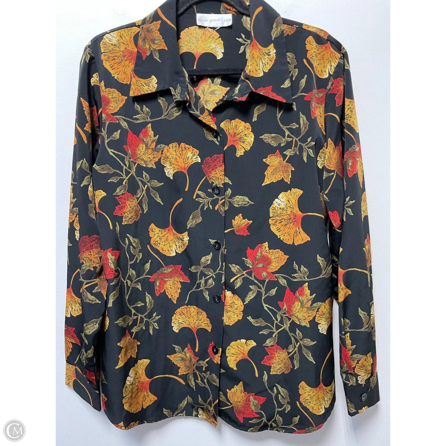 Blouse Long Sleeve By Susan Graver In Black, Size: 2x