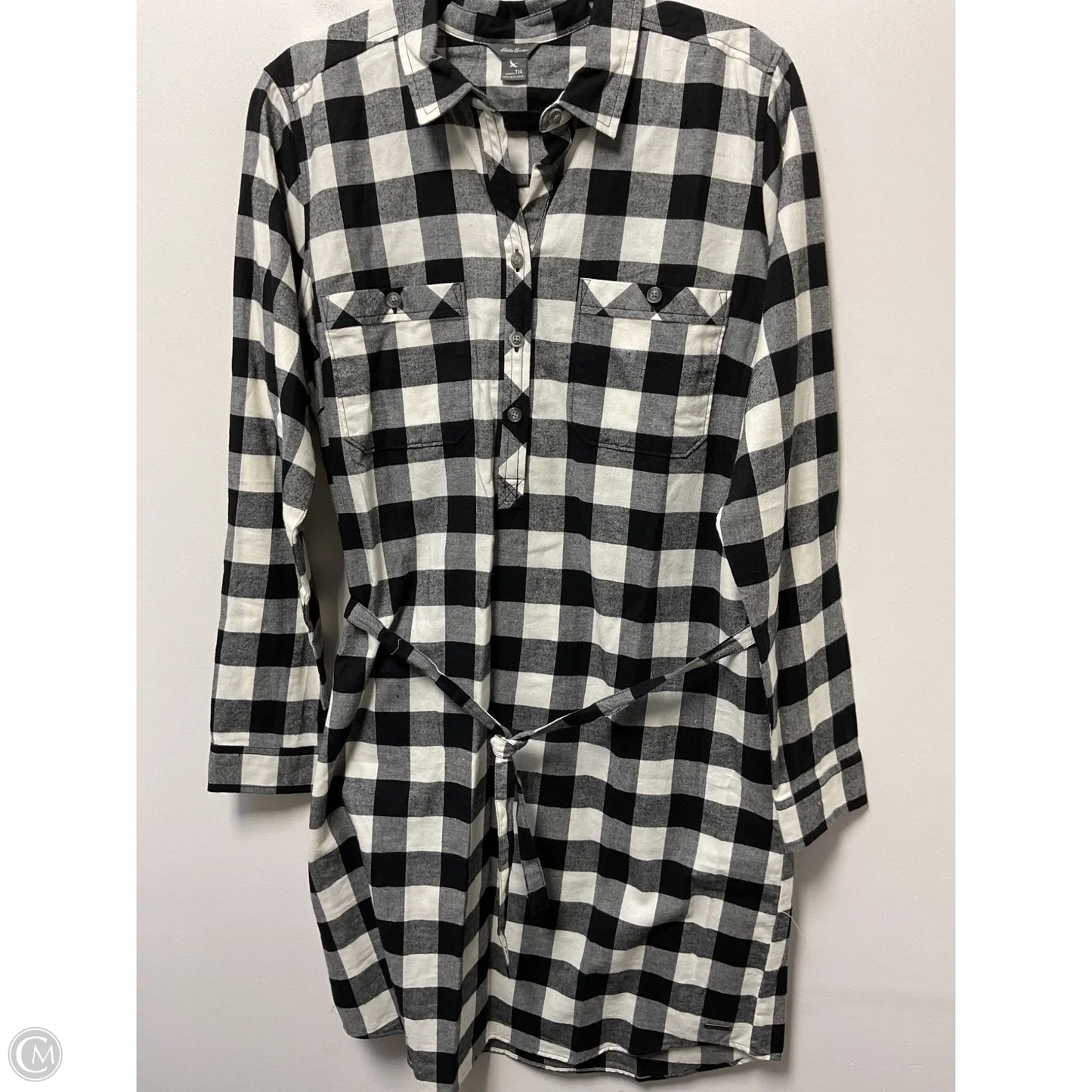 Tunic Long Sleeve By Eddie Bauer In Black & White, Size: Xl