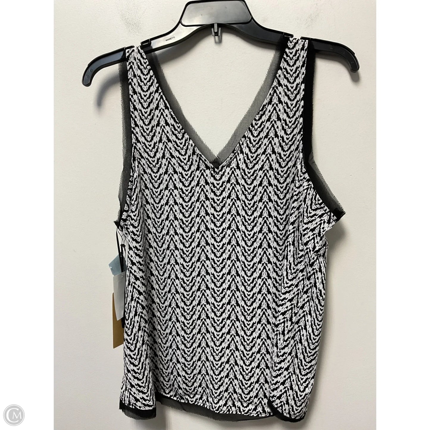 Blouse Sleeveless By Halogen In Black & White, Size: M