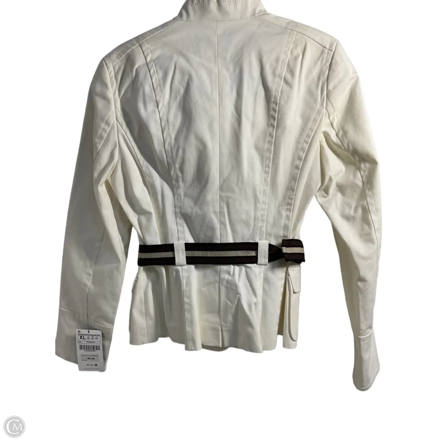 Jacket Denim By Zara Basic In Cream Denim, Size: Xl