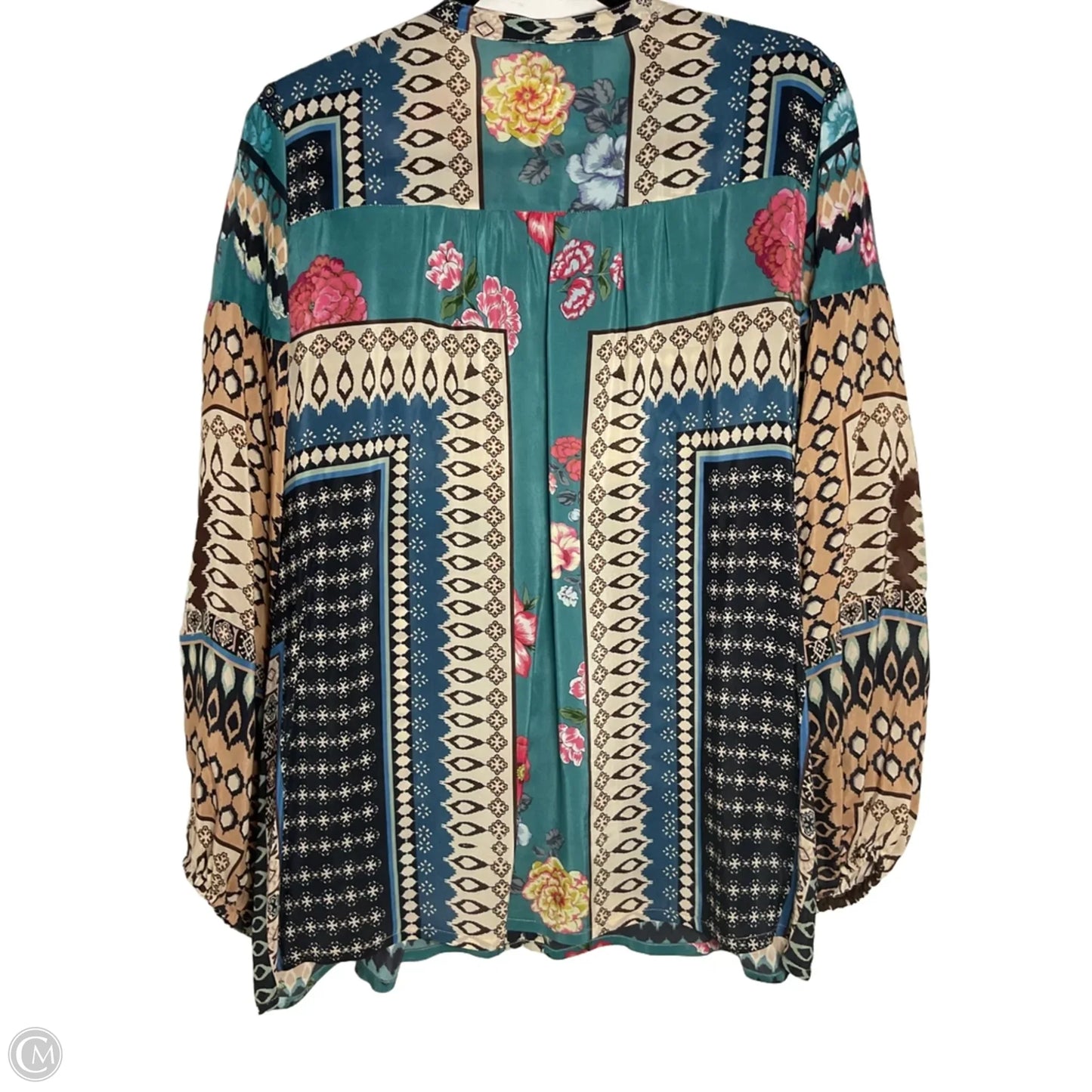 Blouse Long Sleeve By Johnny Was In Multi-colored, Size: M