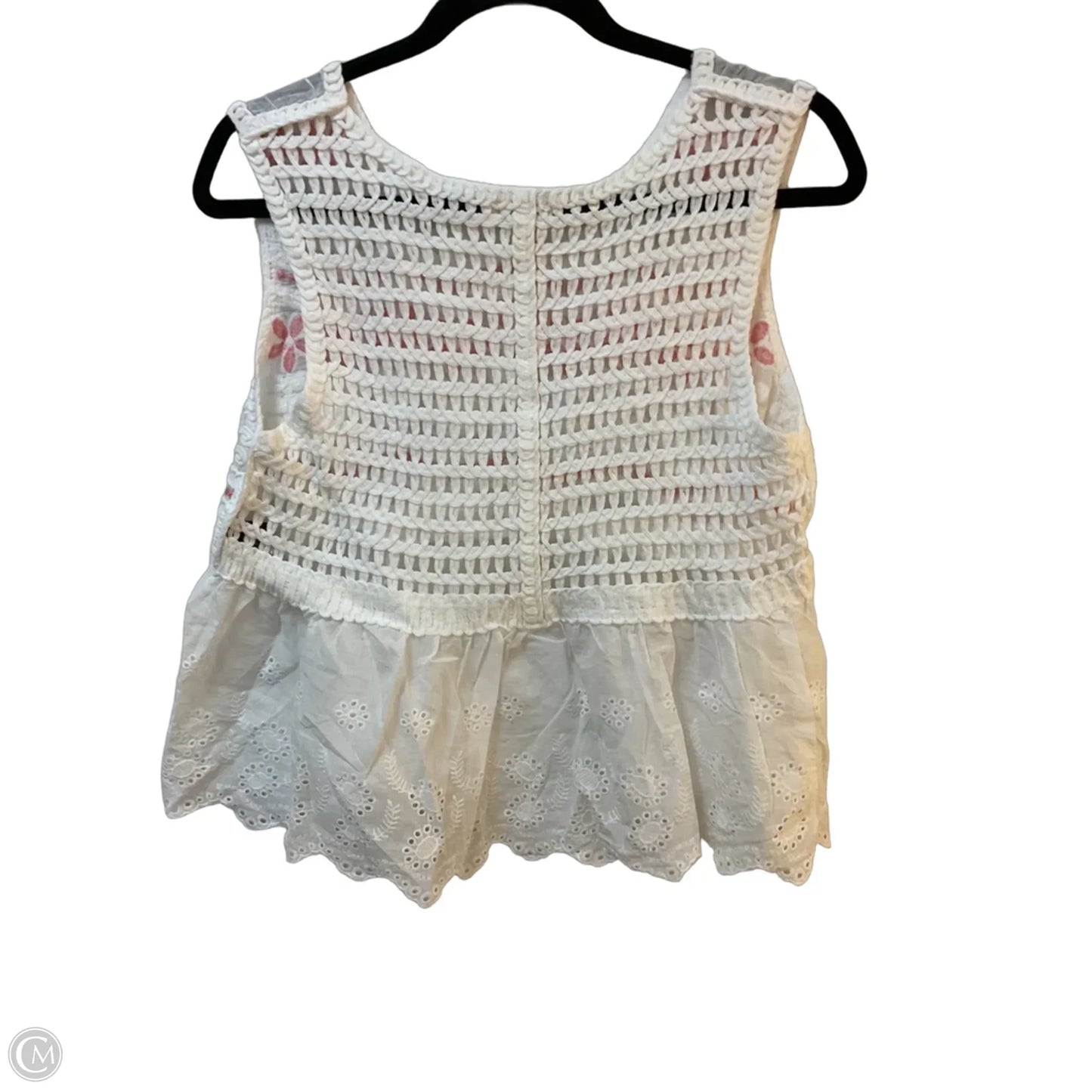 Top Sleeveless By Pol In Pink & White, Size: S