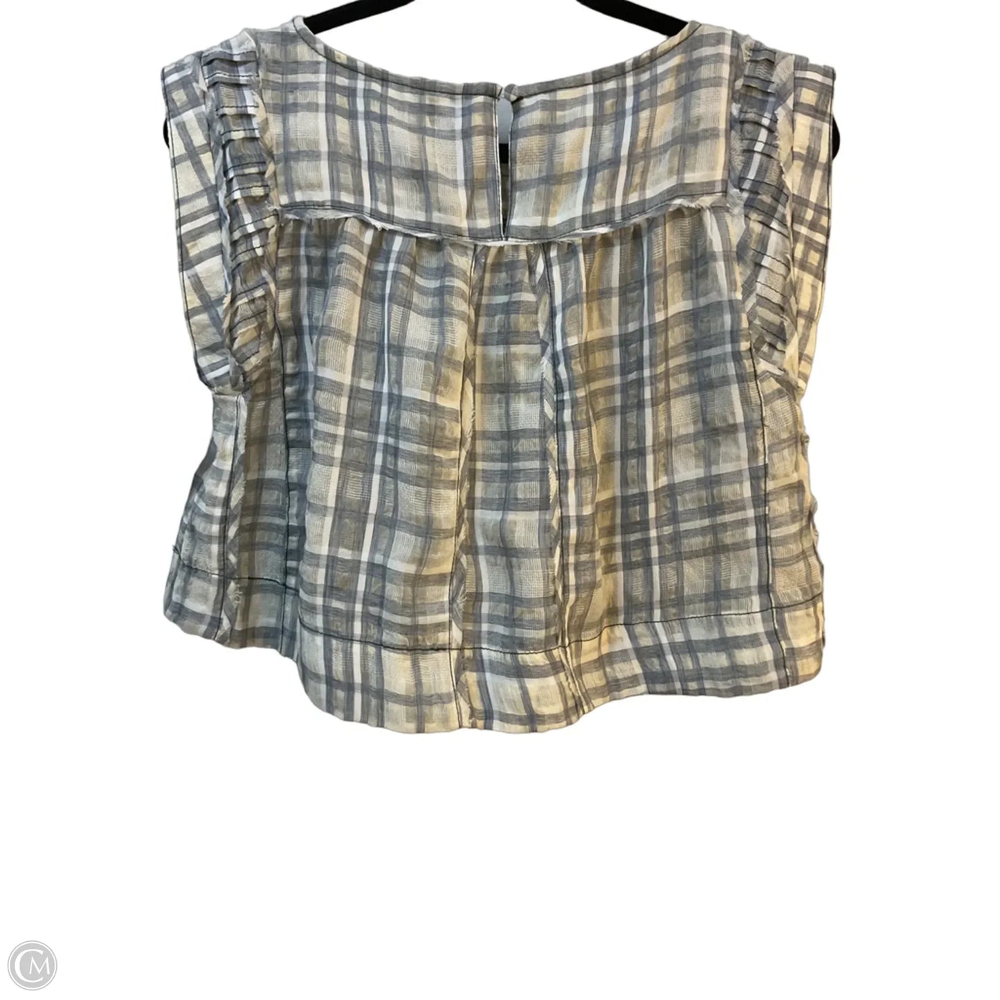 Top Short Sleeve By Anthropologie In Plaid Pattern, Size: Xxs