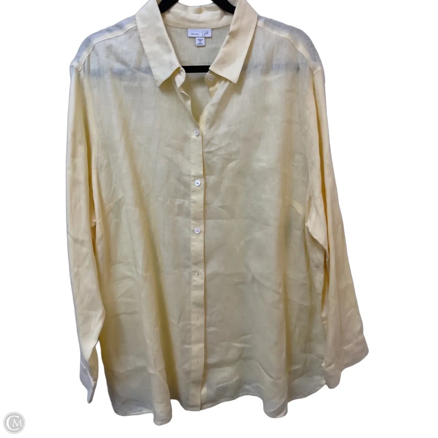 Top Long Sleeve By J. Jill In Yellow, Size: 2x