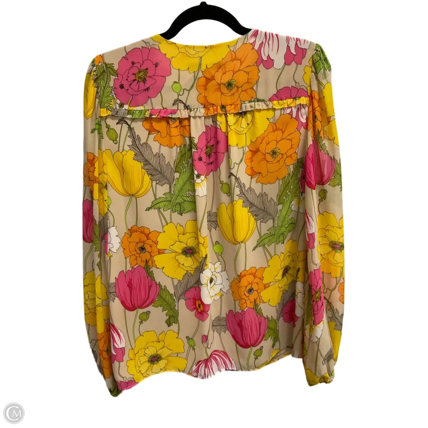 Blouse Long Sleeve By Trina Turk In Floral Print, Size: M