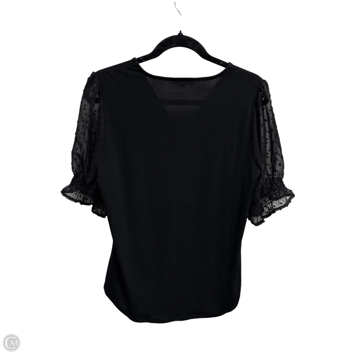 Top Short Sleeve By Adrianna Papell In Black, Size: M