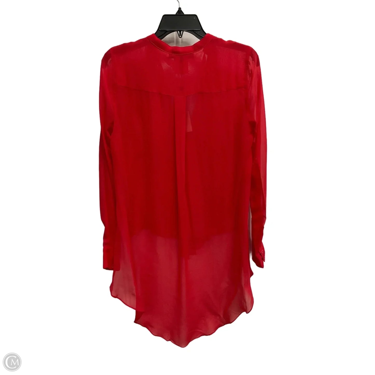 Blouse Long Sleeve By Bcbg In Red, Size: Xs