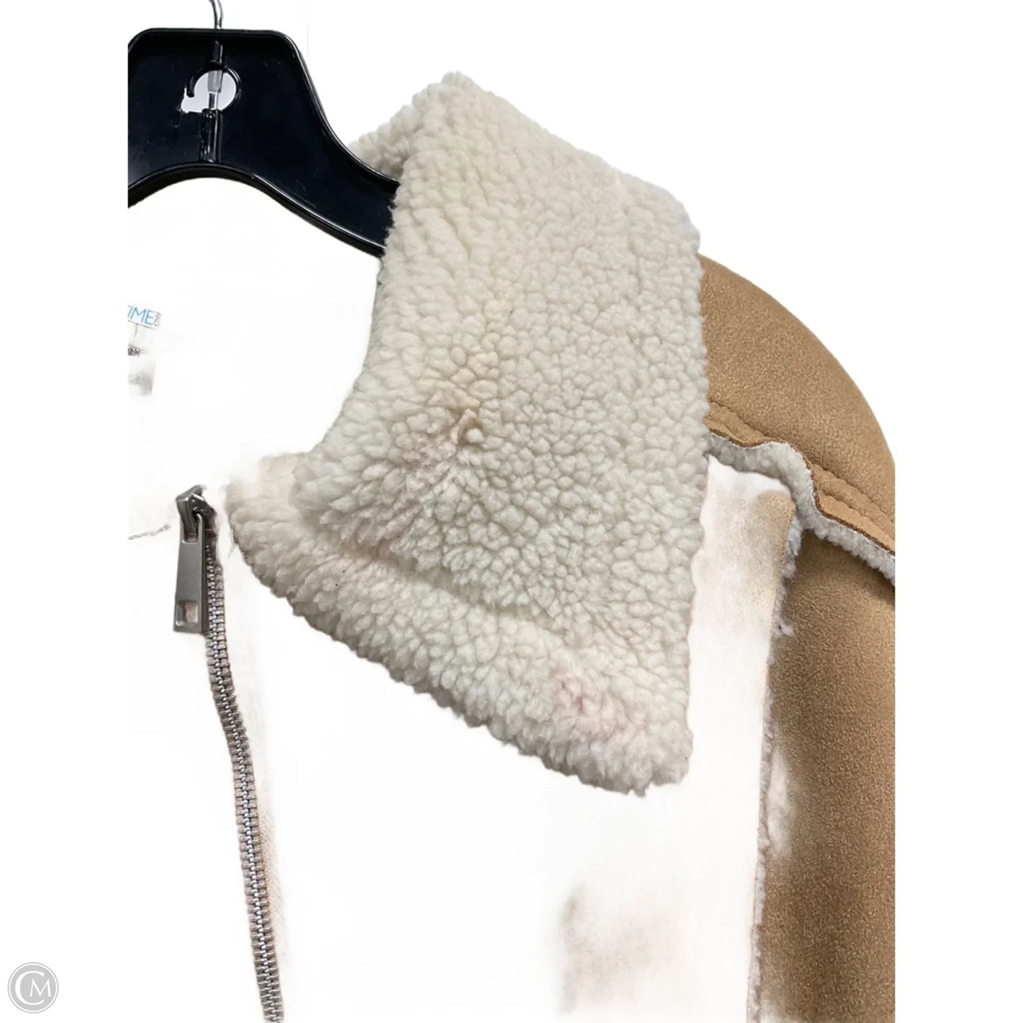 Coat Faux Fur & Sherpa By Time And Tru In Tan, Size: 2x