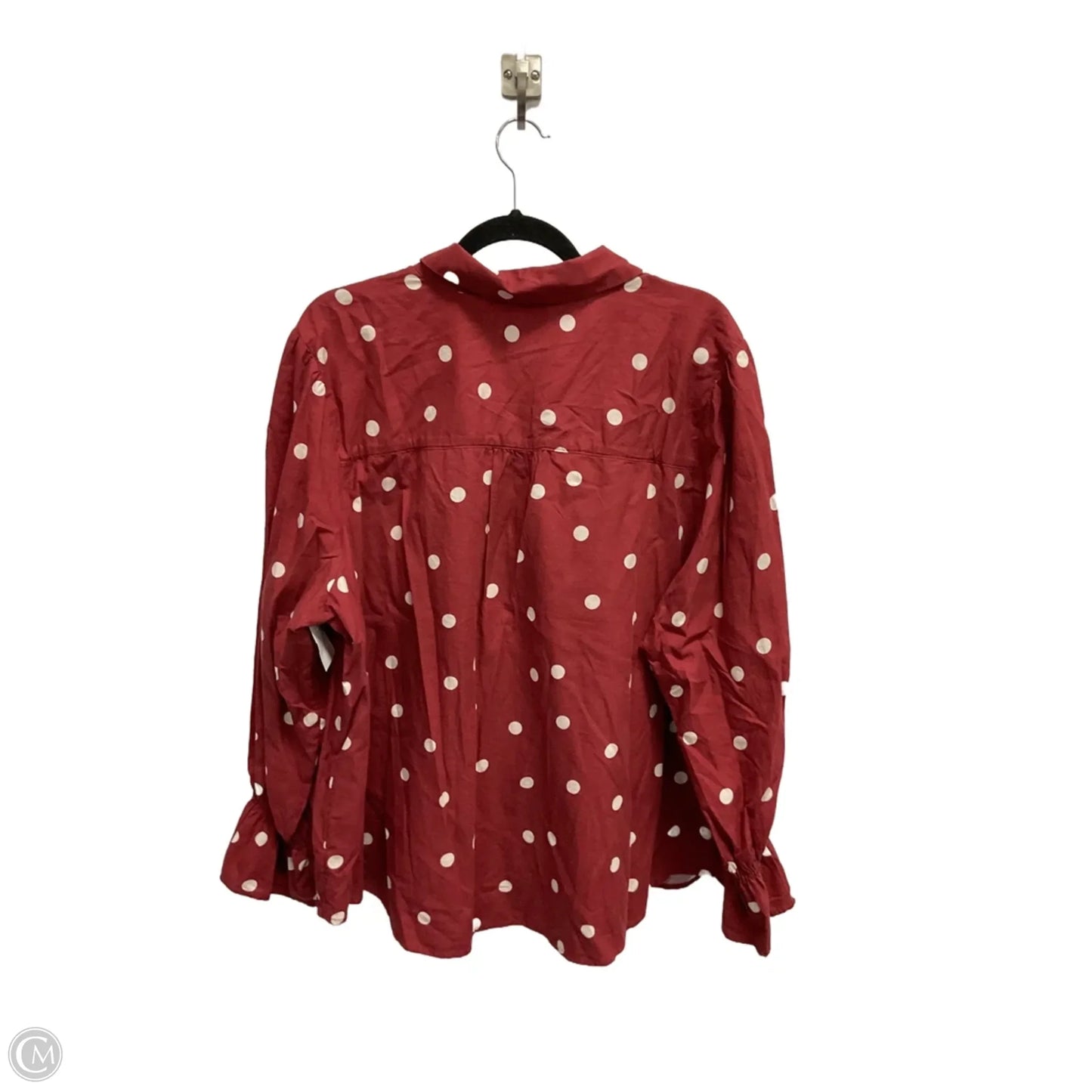 Top Long Sleeve By Lc Lauren Conrad In Polkadot Pattern, Size: 1x