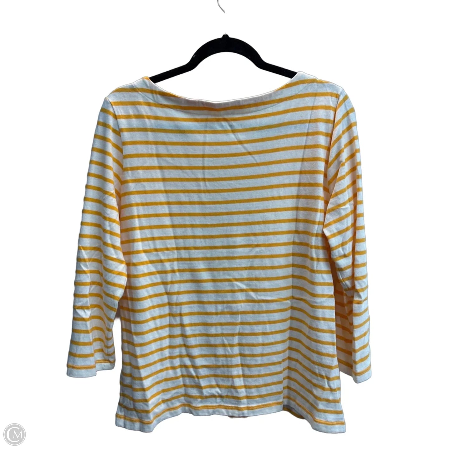 Top 3/4 Sleeve Basic By Lands End In Striped Pattern, Size: L