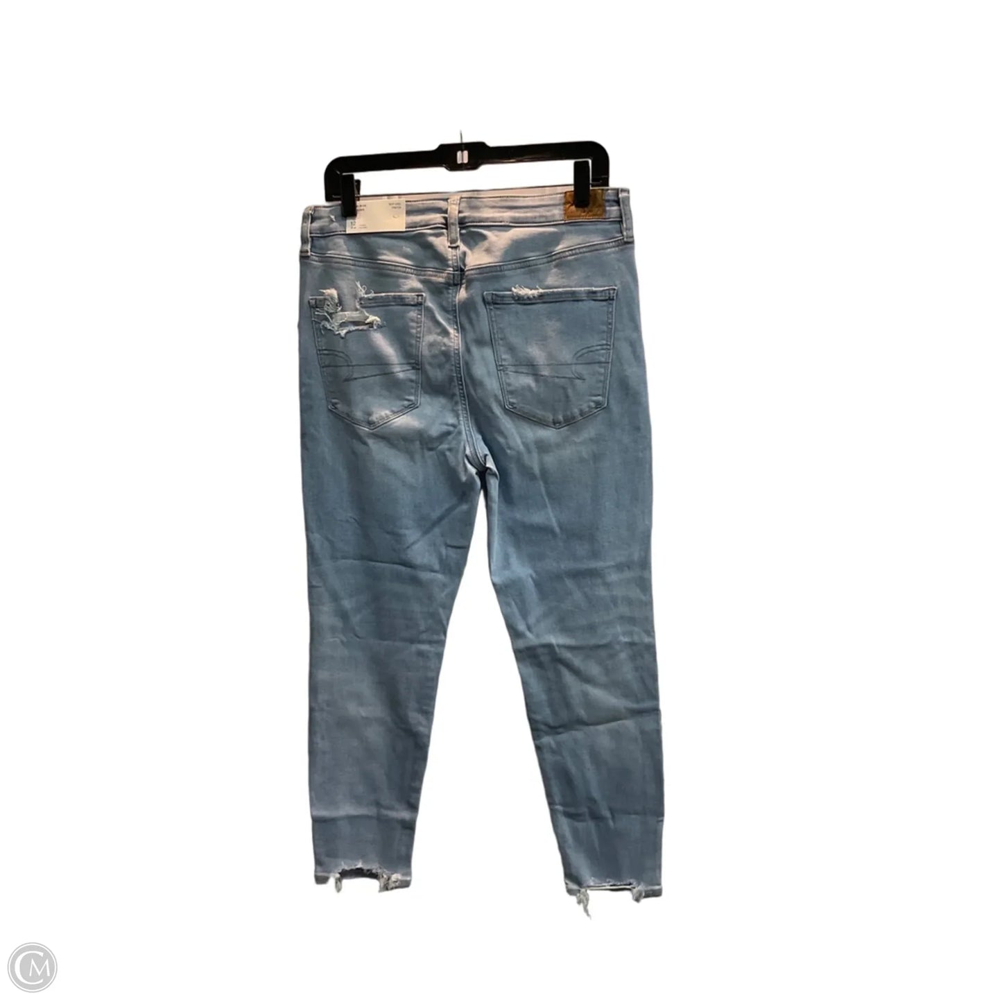 Jeans Skinny By American Eagle In Blue Denim, Size: 12p