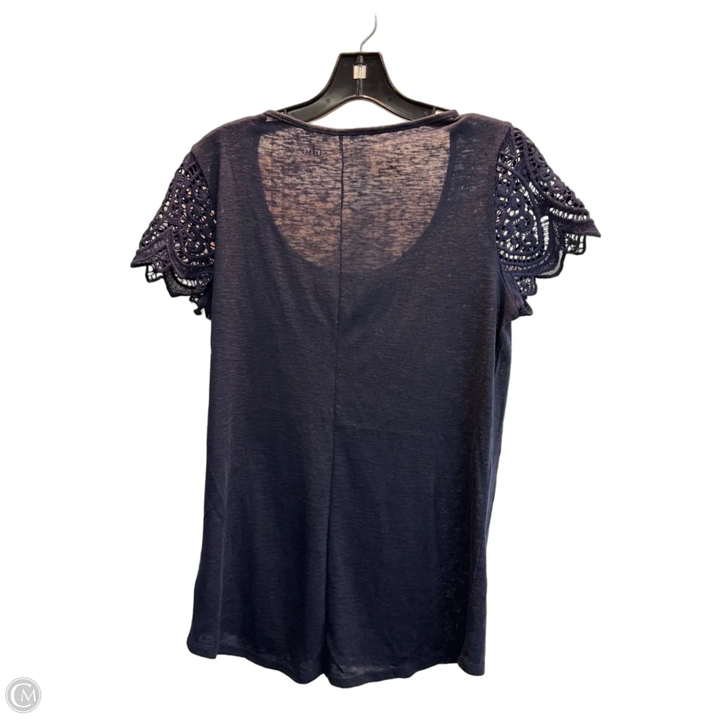 Top Short Sleeve By Soho Apparel In Navy, Size: M