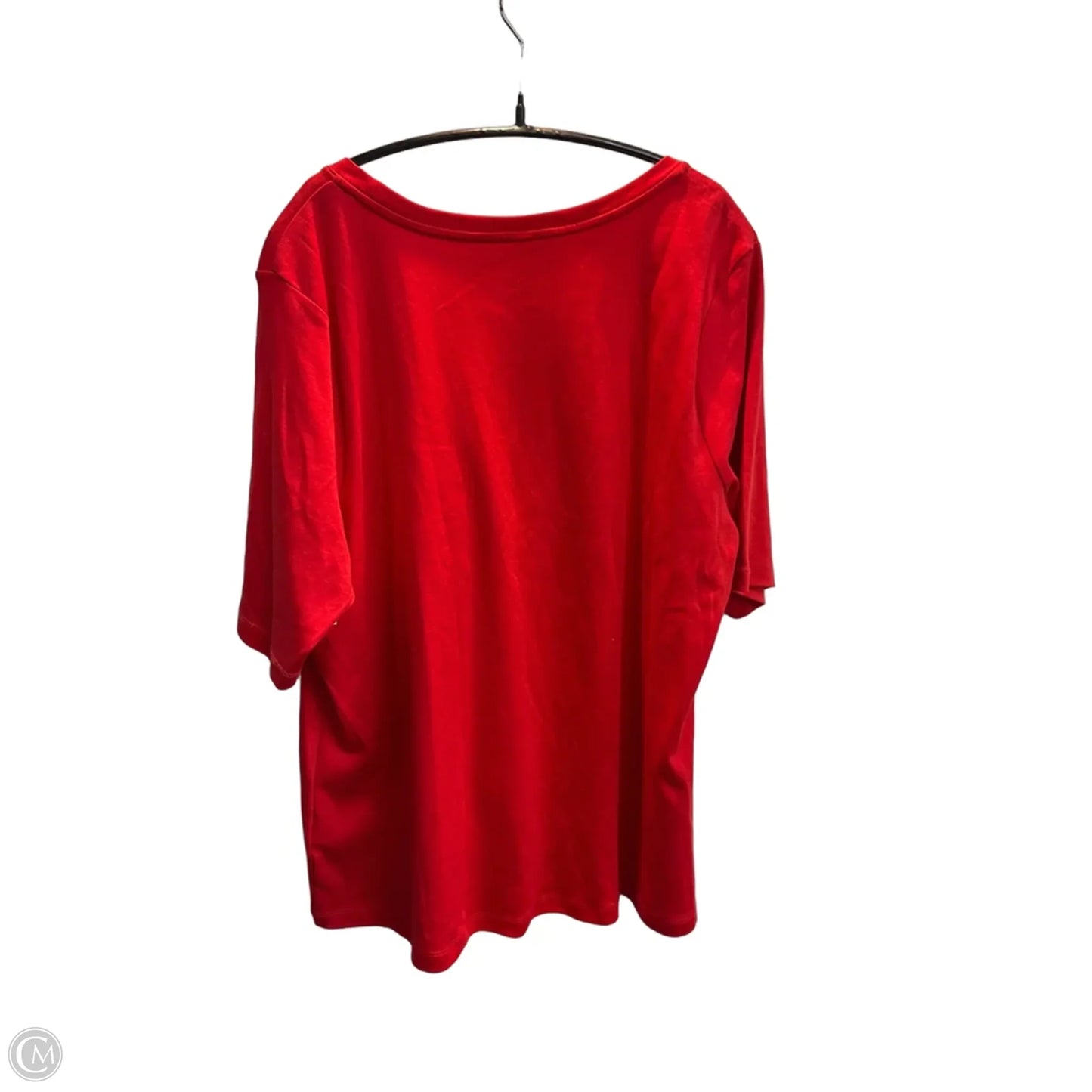 Top Short Sleeve Basic By Isaac Mizrahi Live Qvc In Red, Size: Xl