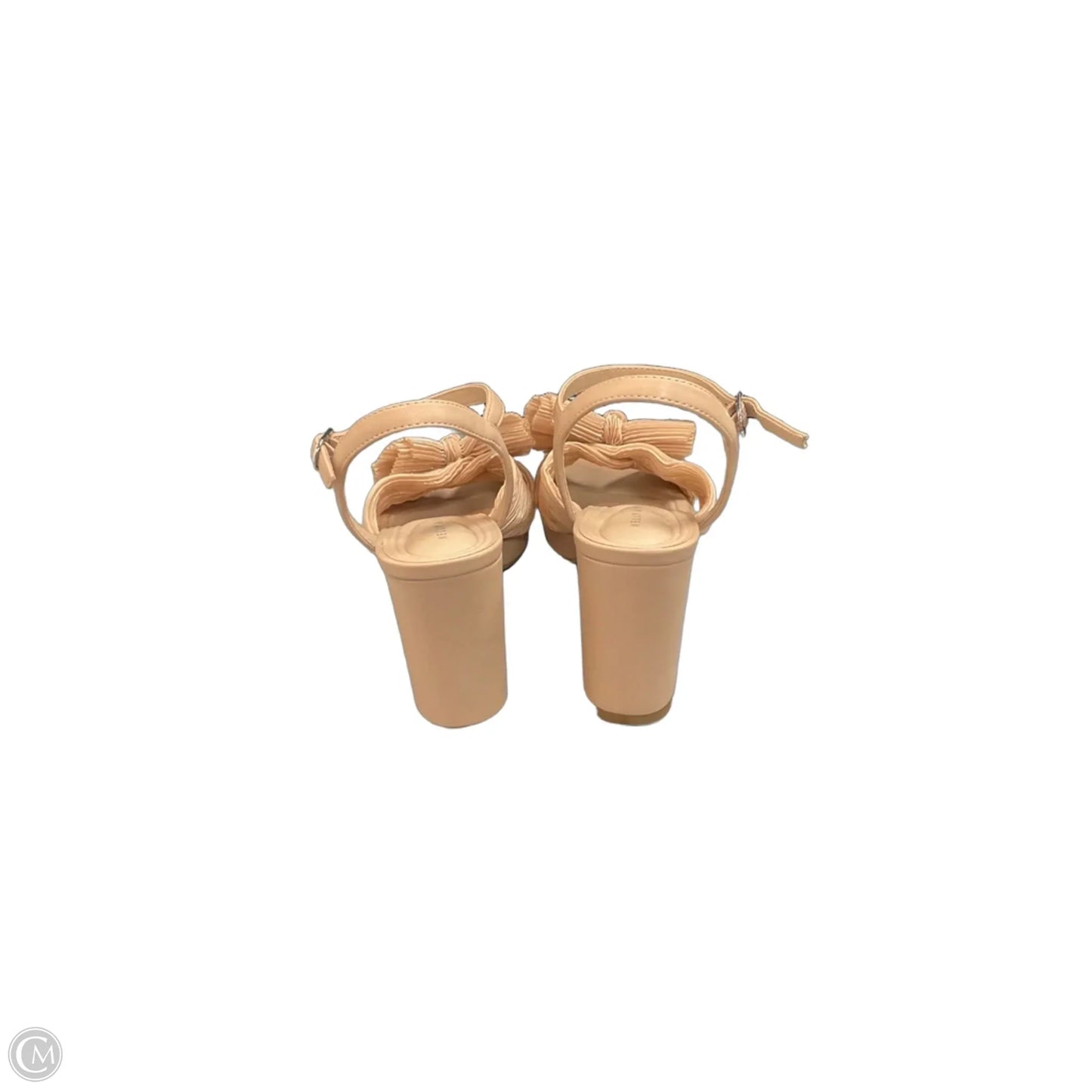Sandals Heels Block By Kelly And Katie In Tan, Size: 7.5