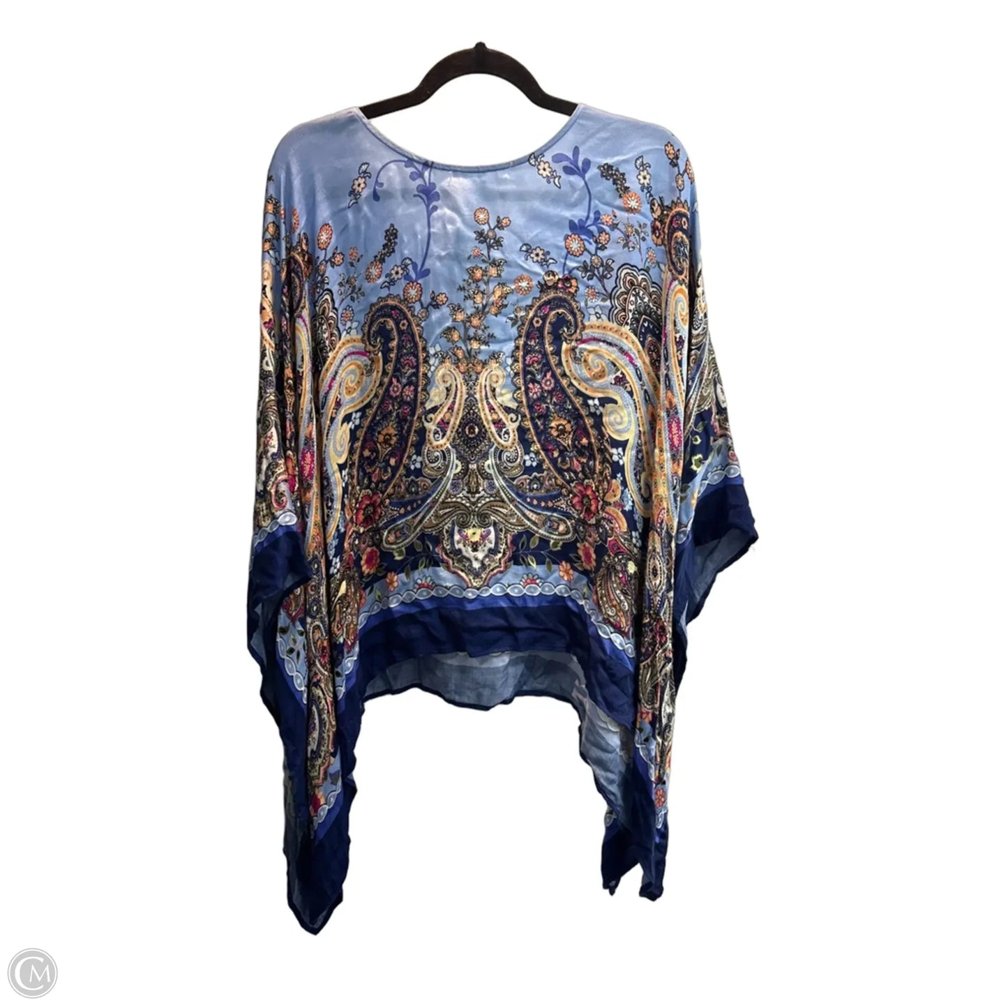 Poncho By Chicos In Blue, Size: Osfm