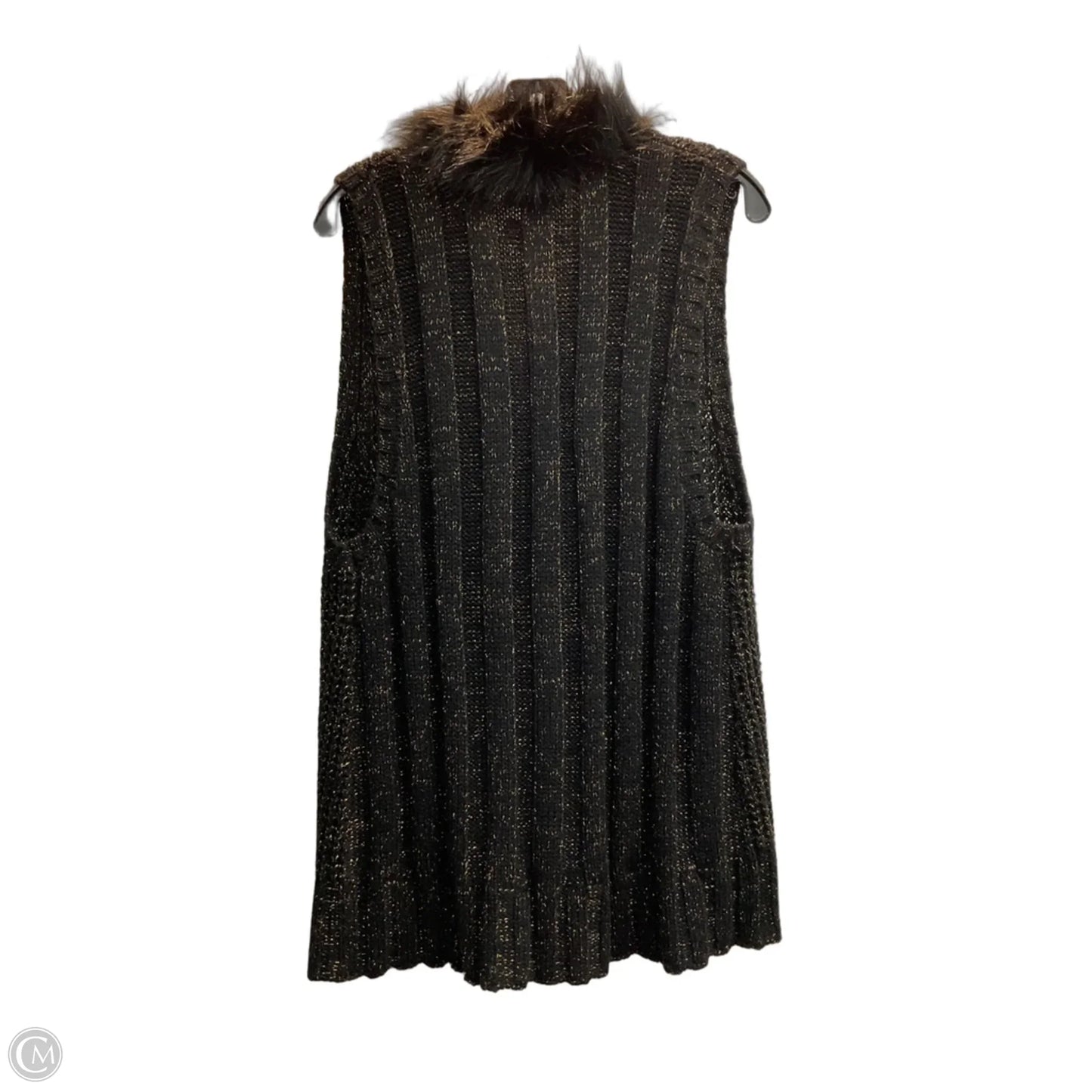 Vest Faux Fur & Sherpa By Style And Company In Black, Size: L