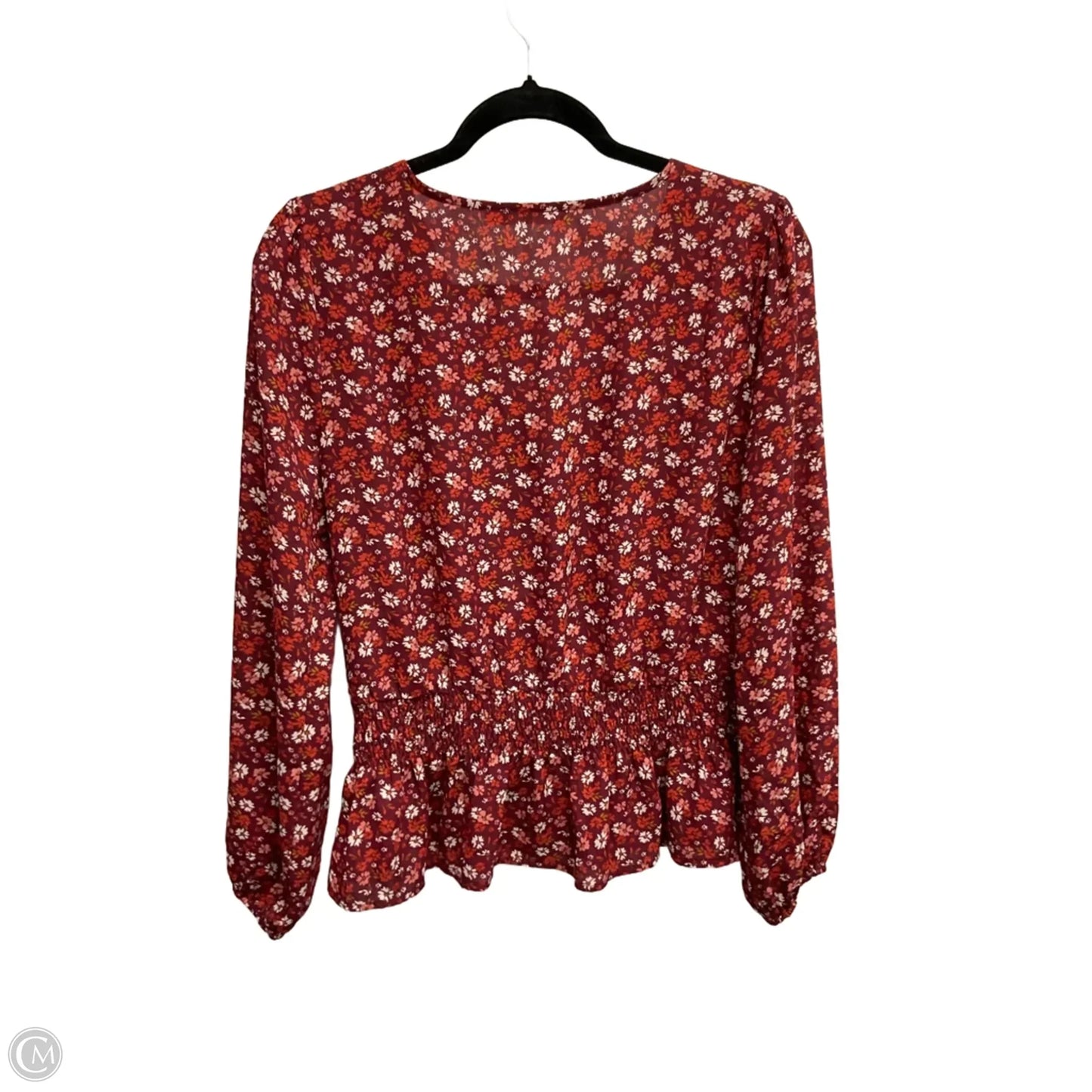 Blouse Long Sleeve By Lush In Floral Print, Size: M