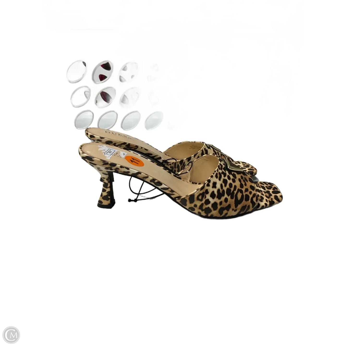 Sandals Heels Kitten By Guess In Animal Print, Size: 11