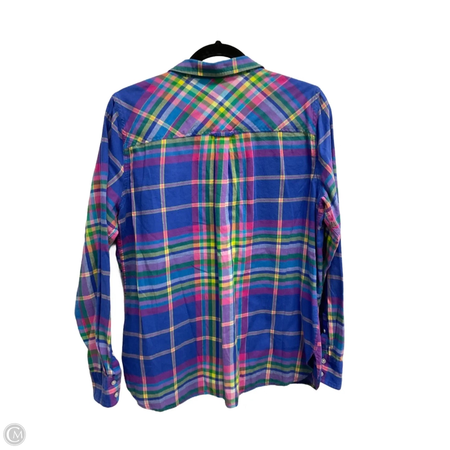 Top Long Sleeve By J. Crew In Plaid Pattern, Size: L