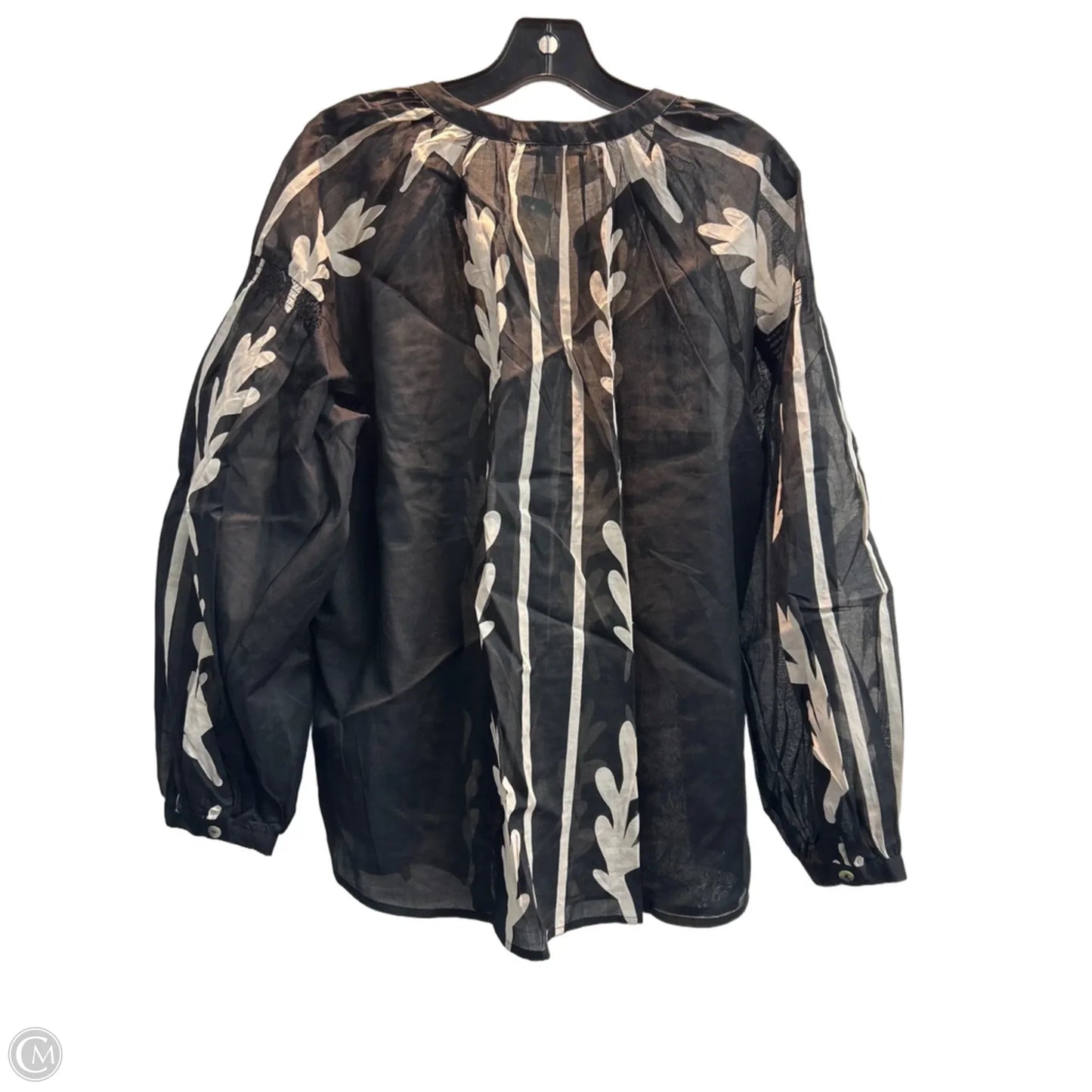 Top Long Sleeve By Daniel Rainn In Black & Cream, Size: 1x