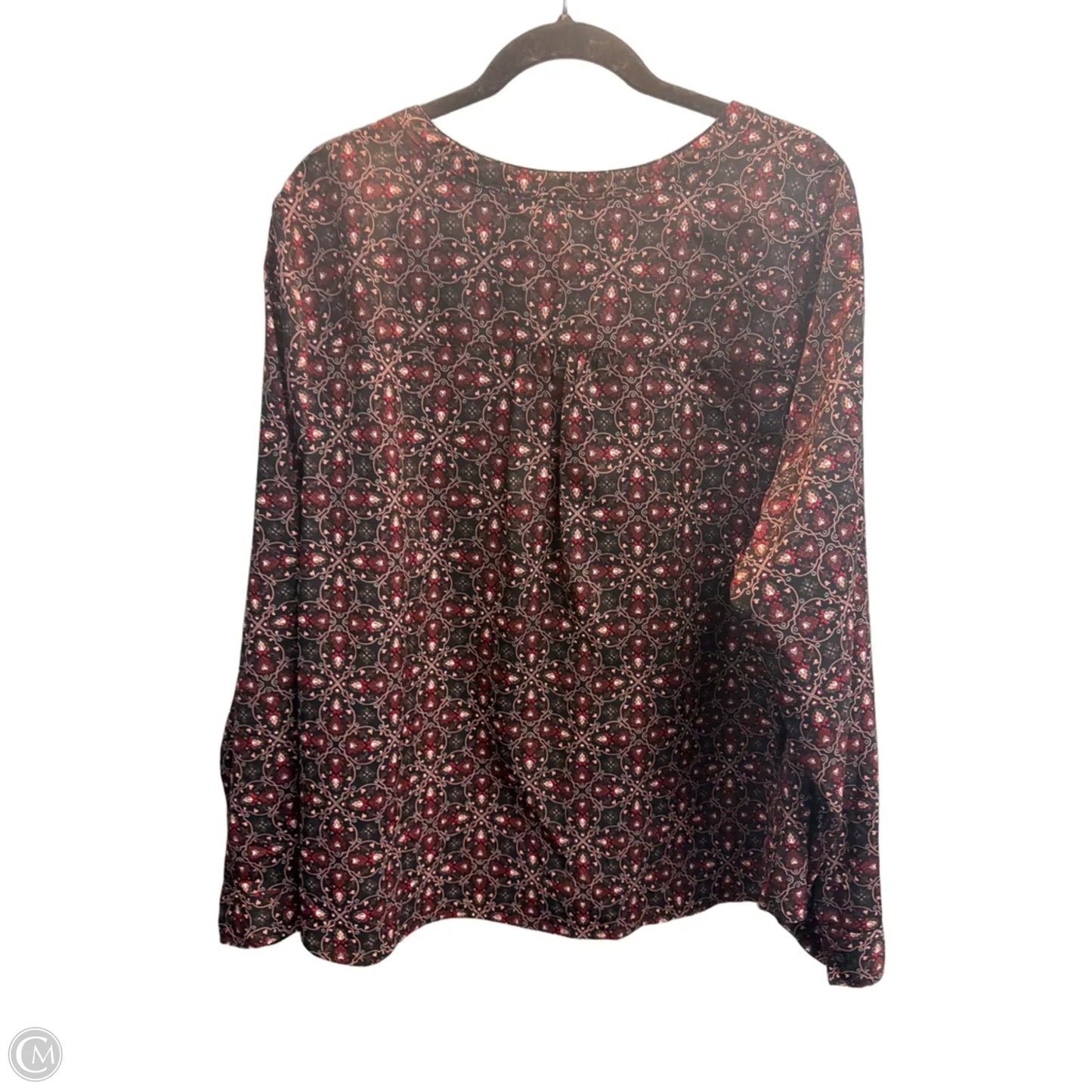 Top Long Sleeve By Croft And Barrow In Floral Print, Size: 2x