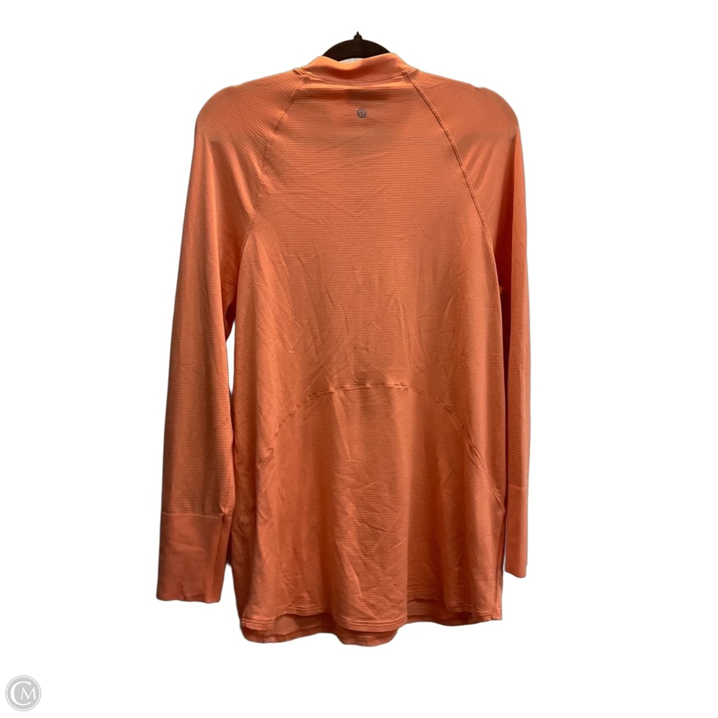 Athletic Top Long Sleeve Collar By Lululemon In Orange, Size: L
