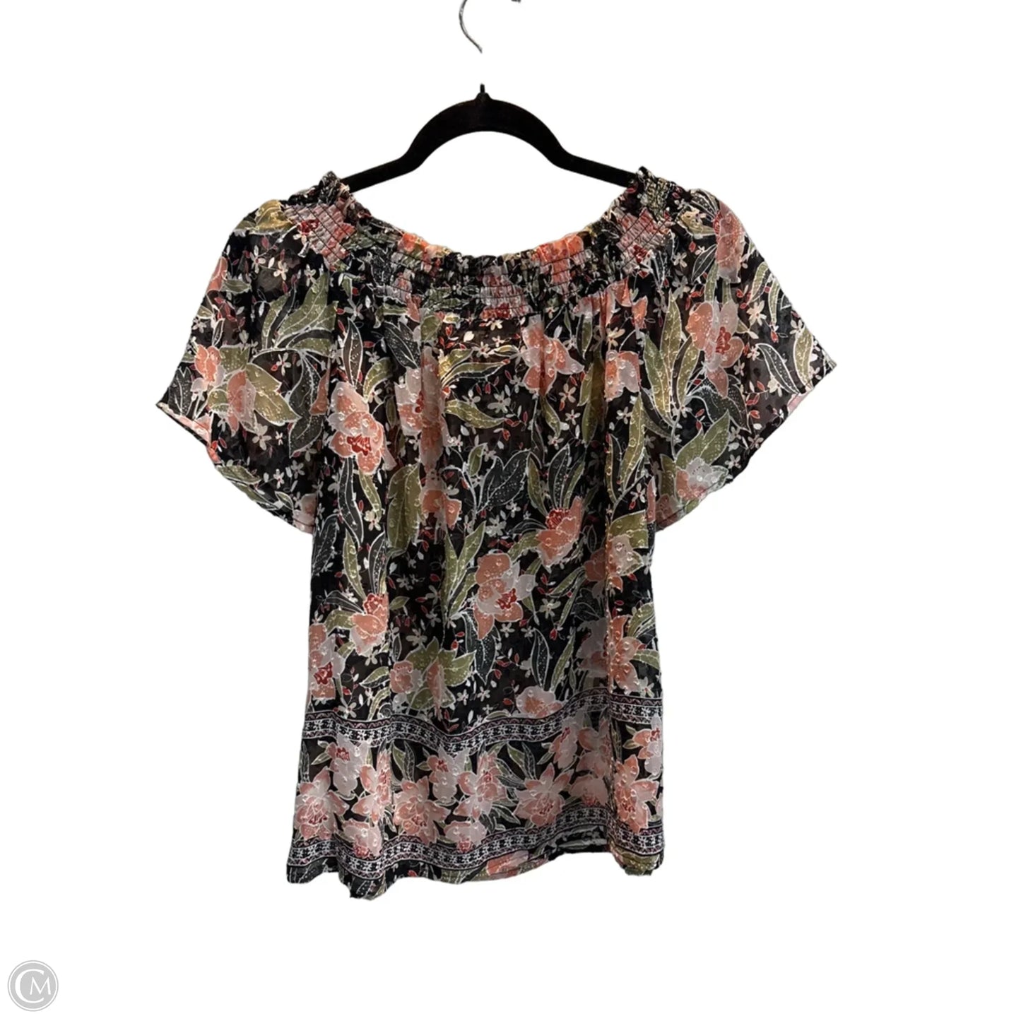 Top Short Sleeve By Dr2 In Floral Print, Size: M