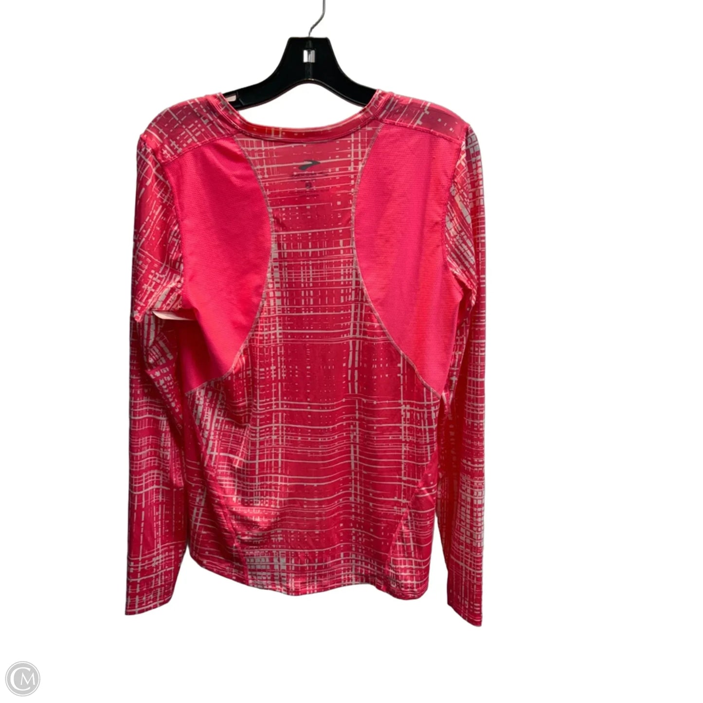 Athletic Top Long Sleeve Crewneck By Brooks In Pink & White, Size: L