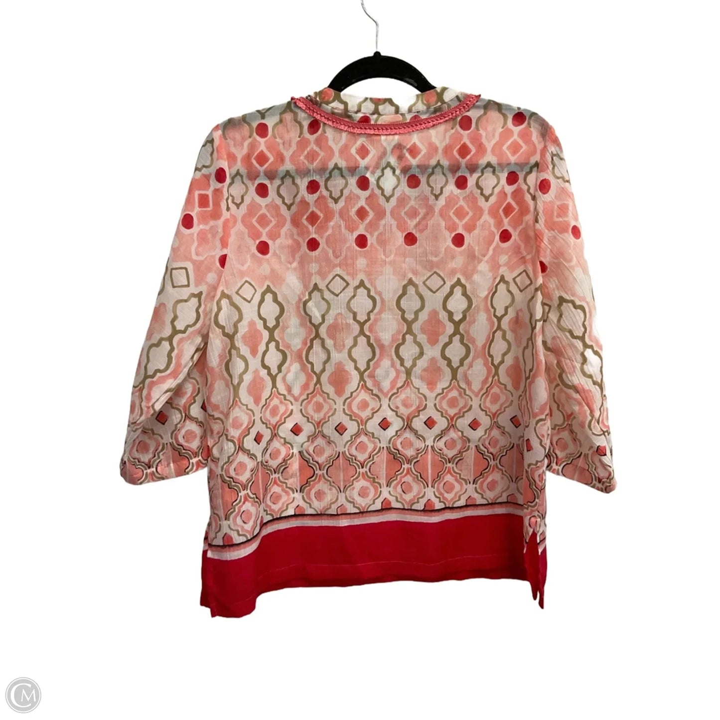 Top 3/4 Sleeve By Rafaella In Peach, Size: Mp