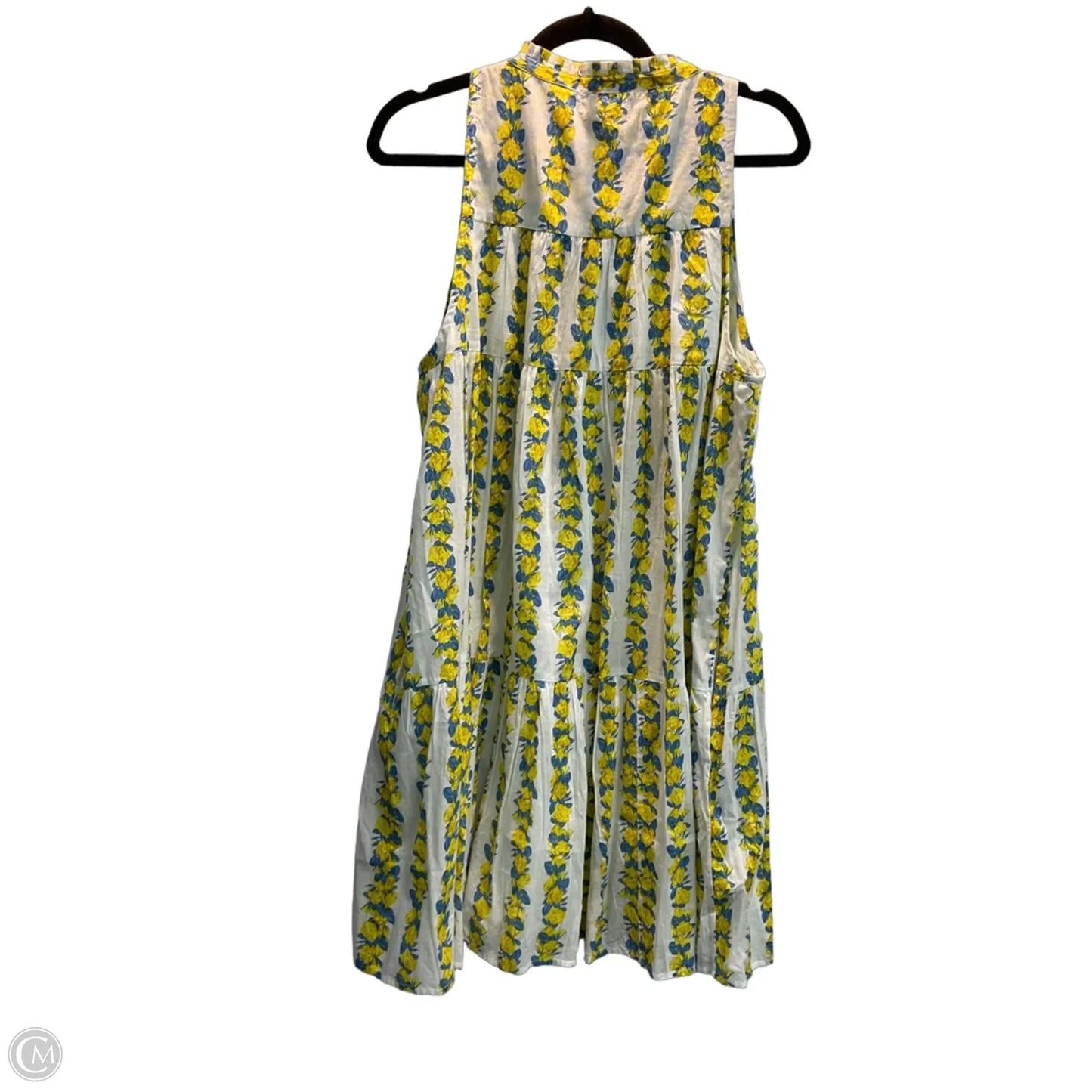 Dress Casual Midi By Clothes Mentor In Blue & Yellow, Size: L