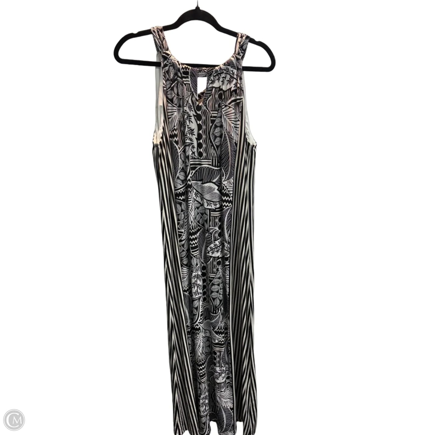 Dress Casual Maxi By Chicos In Black & White, Size: Xl