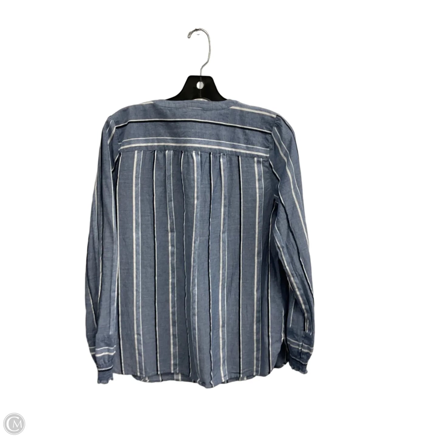 Blouse Long Sleeve By Loft In Striped Pattern, Size: S
