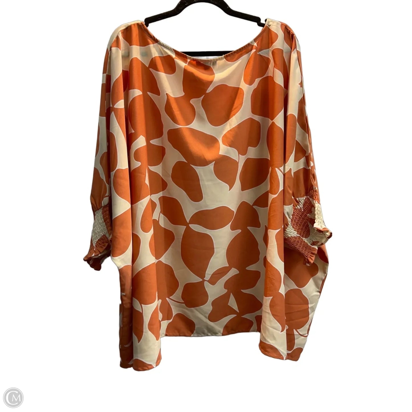 Blouse 3/4 Sleeve By Oddi In Orange, Size: 3x