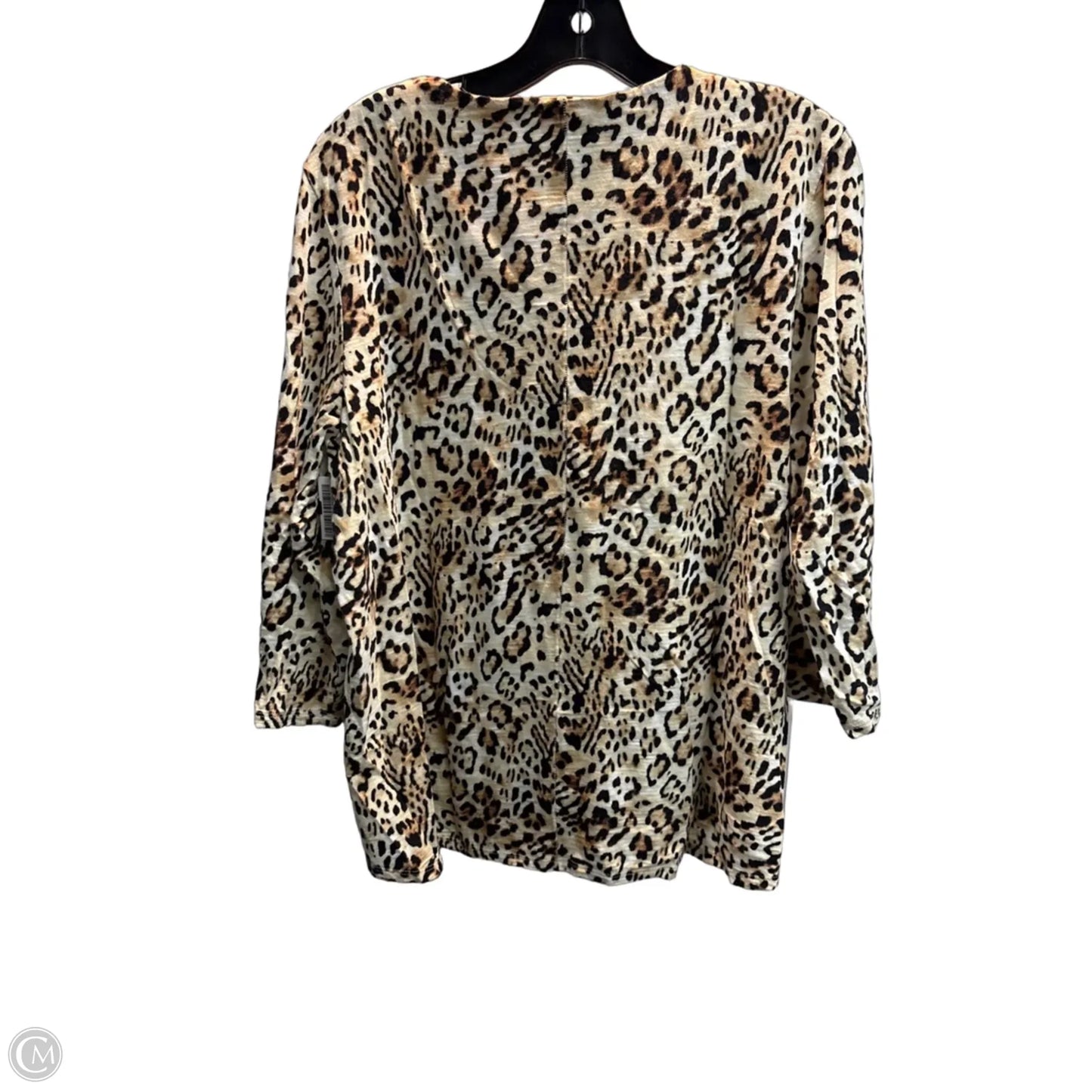 Top 3/4 Sleeve By Chicos In Animal Print, Size: Xl