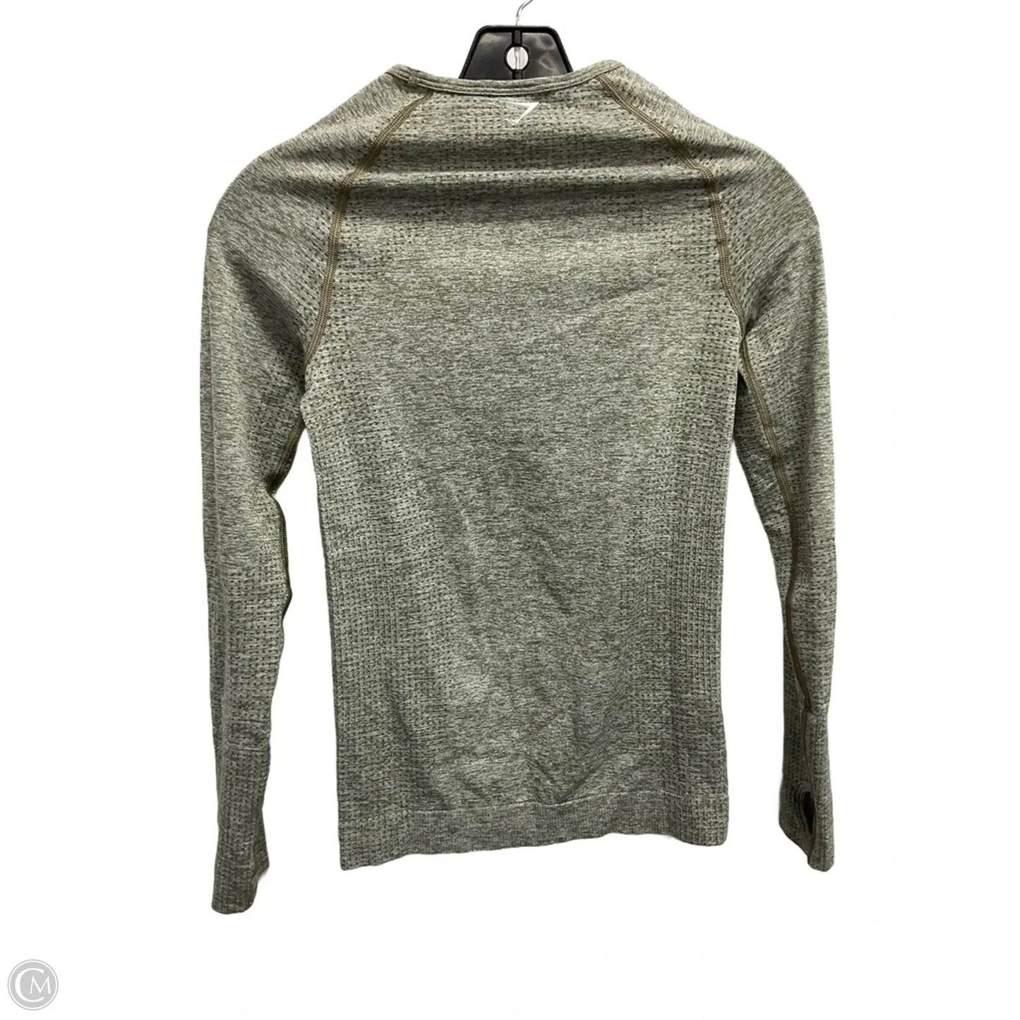 Athletic Top Long Sleeve Crewneck By Gym Shark In Green, Size: S