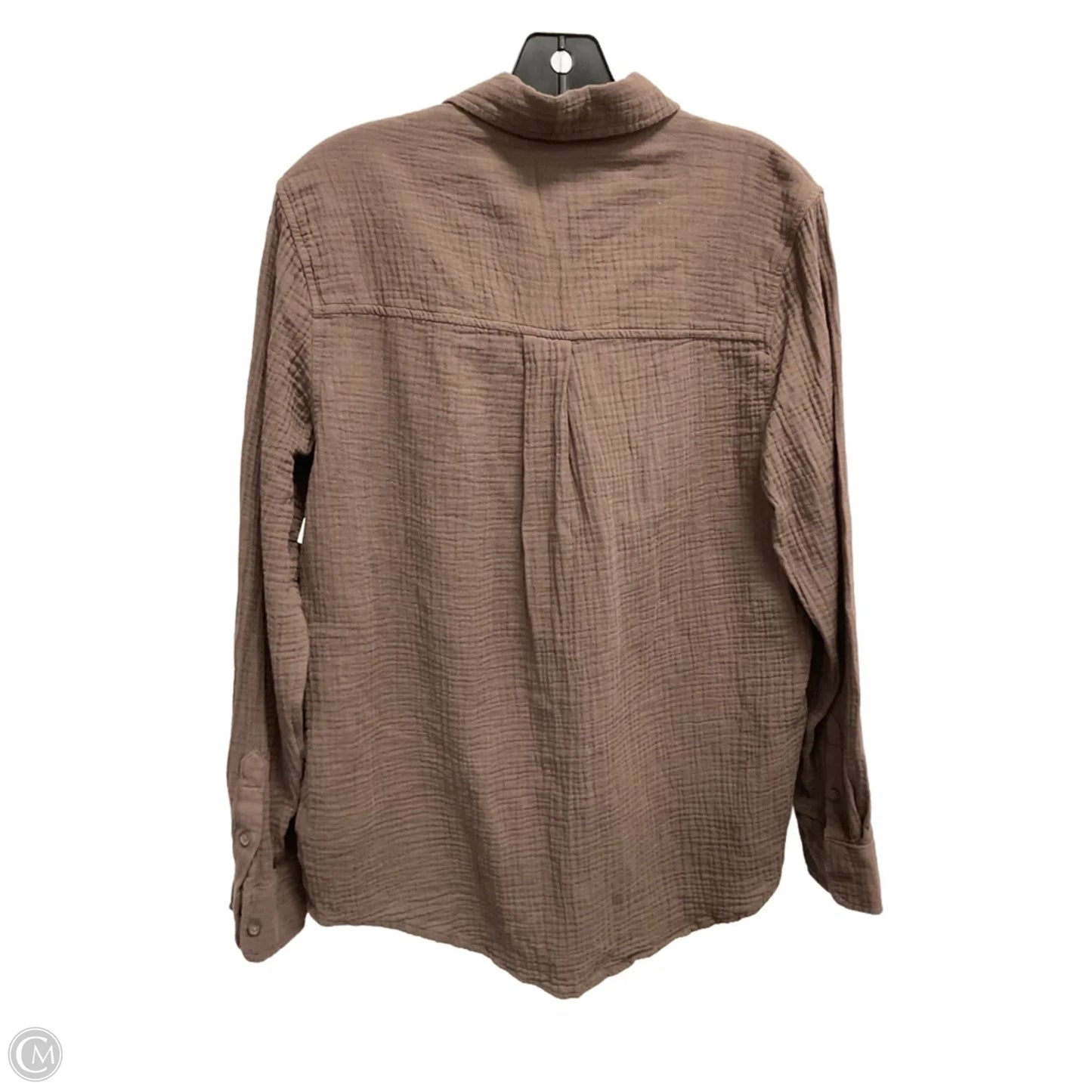 Blouse Long Sleeve By Universal Thread In Brown, Size: S