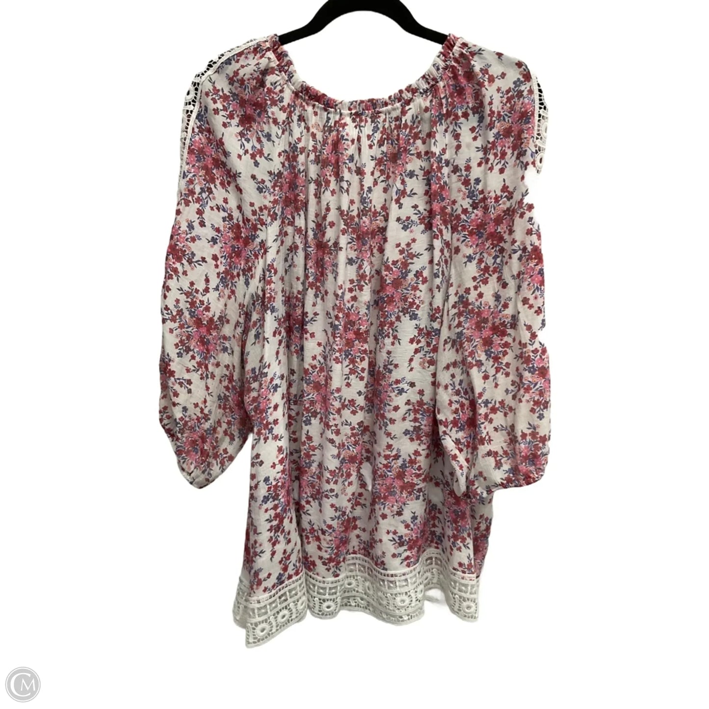 Blouse 3/4 Sleeve By Indigo Rose In Floral Print, Size: 3x